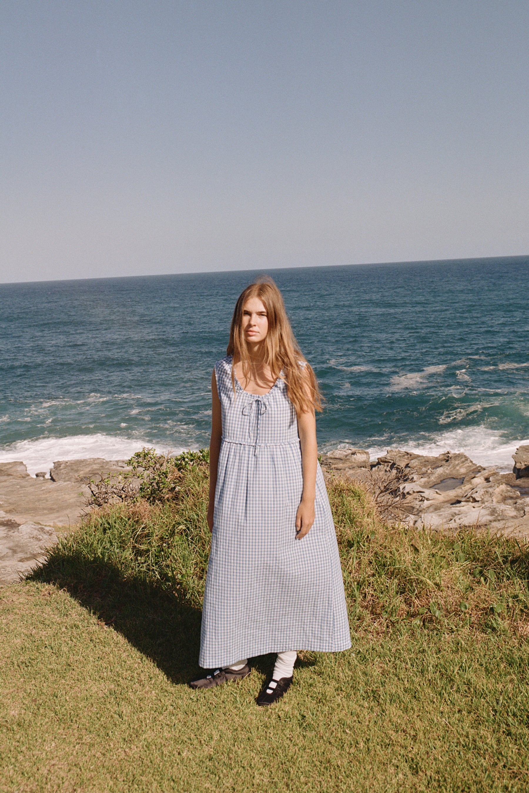 Meadow Day Dress in Baby Blue Gingham