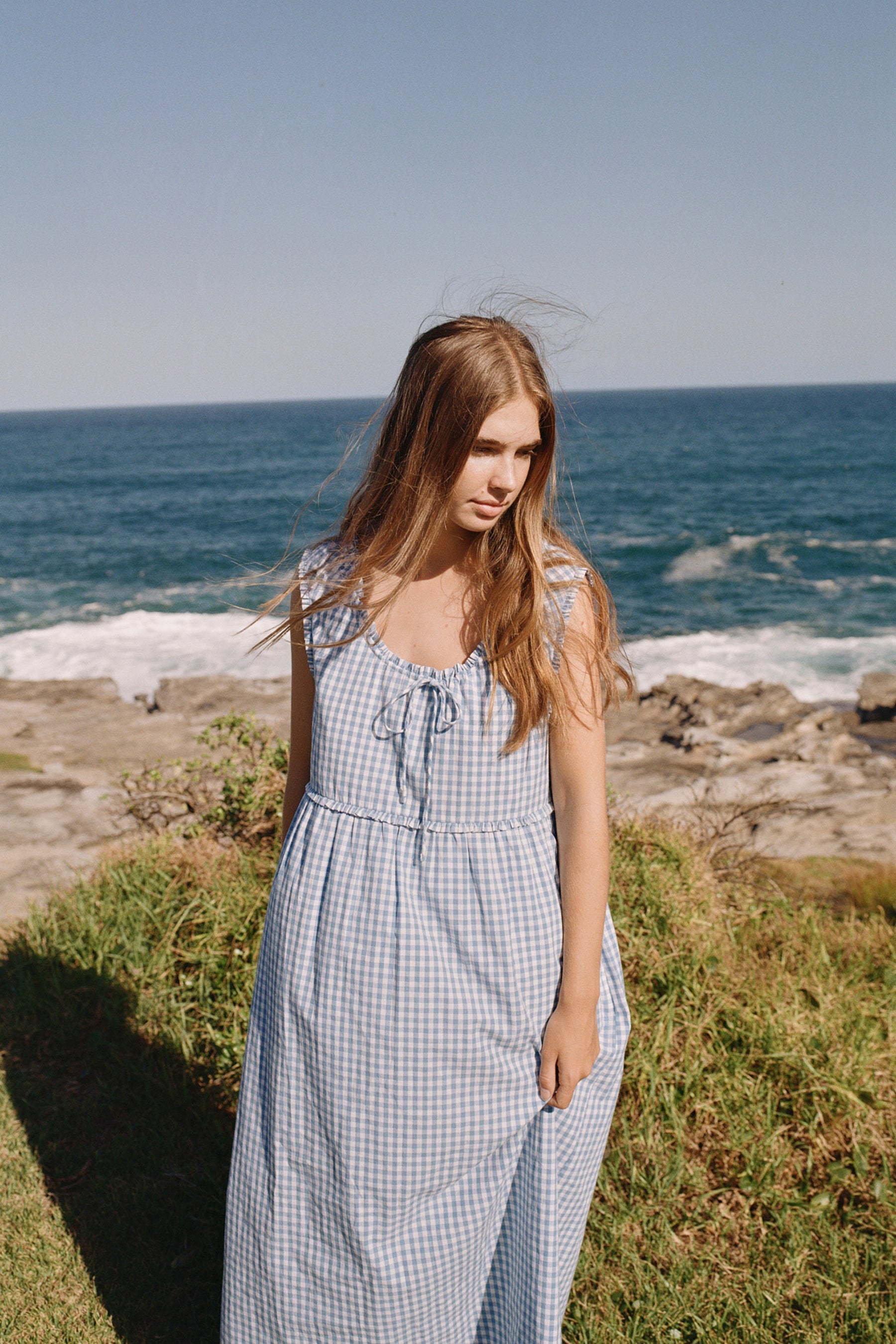 Meadow Day Dress in Baby Blue Gingham