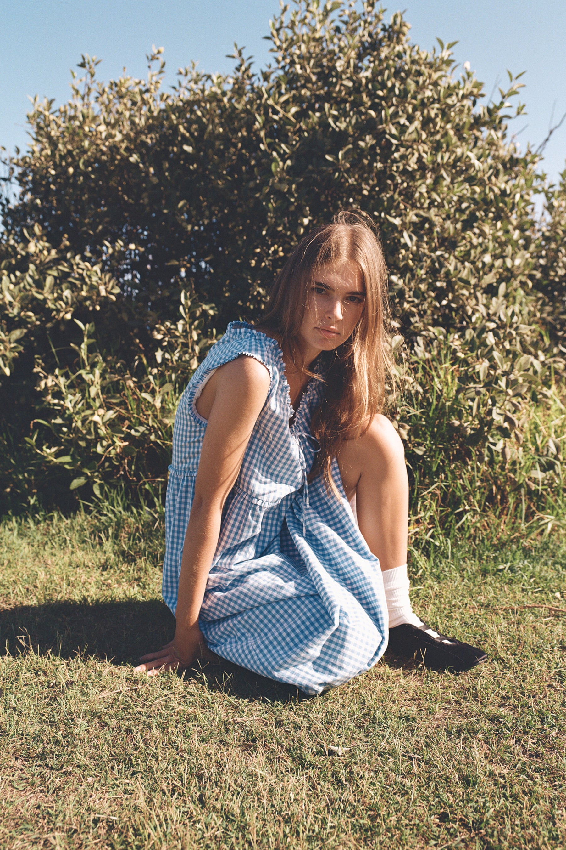 Meadow Day Dress in Baby Blue Gingham