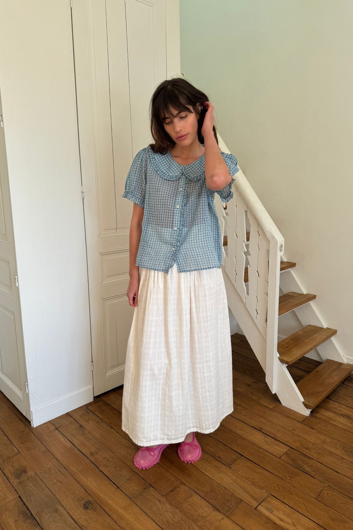 Billie Blouse in Livia Blue Gingham