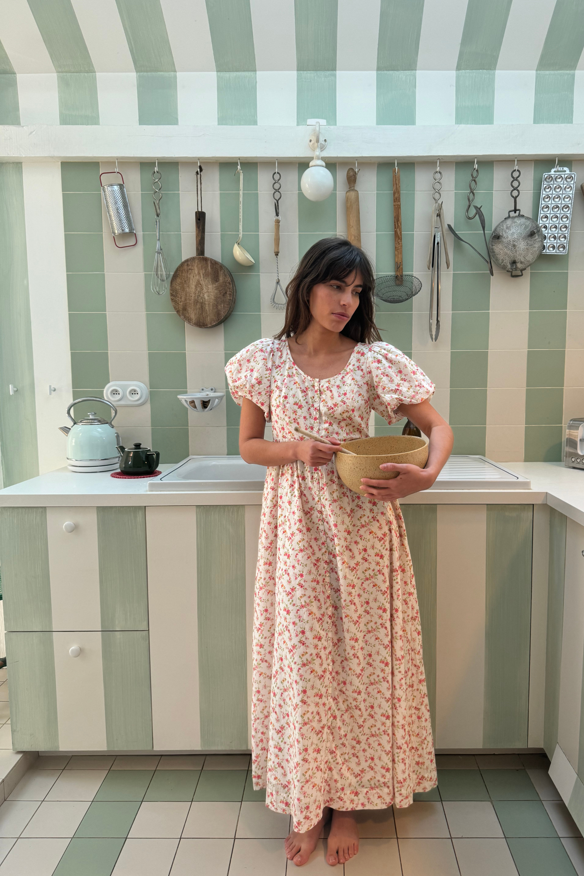 Lacey Midi Dress in Cottage Floral
