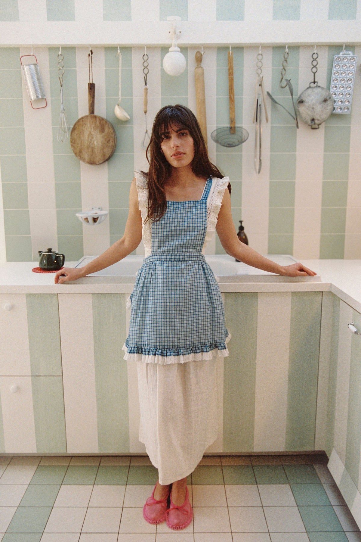 House Apron in Livia Blue Gingham ~ Limited edition