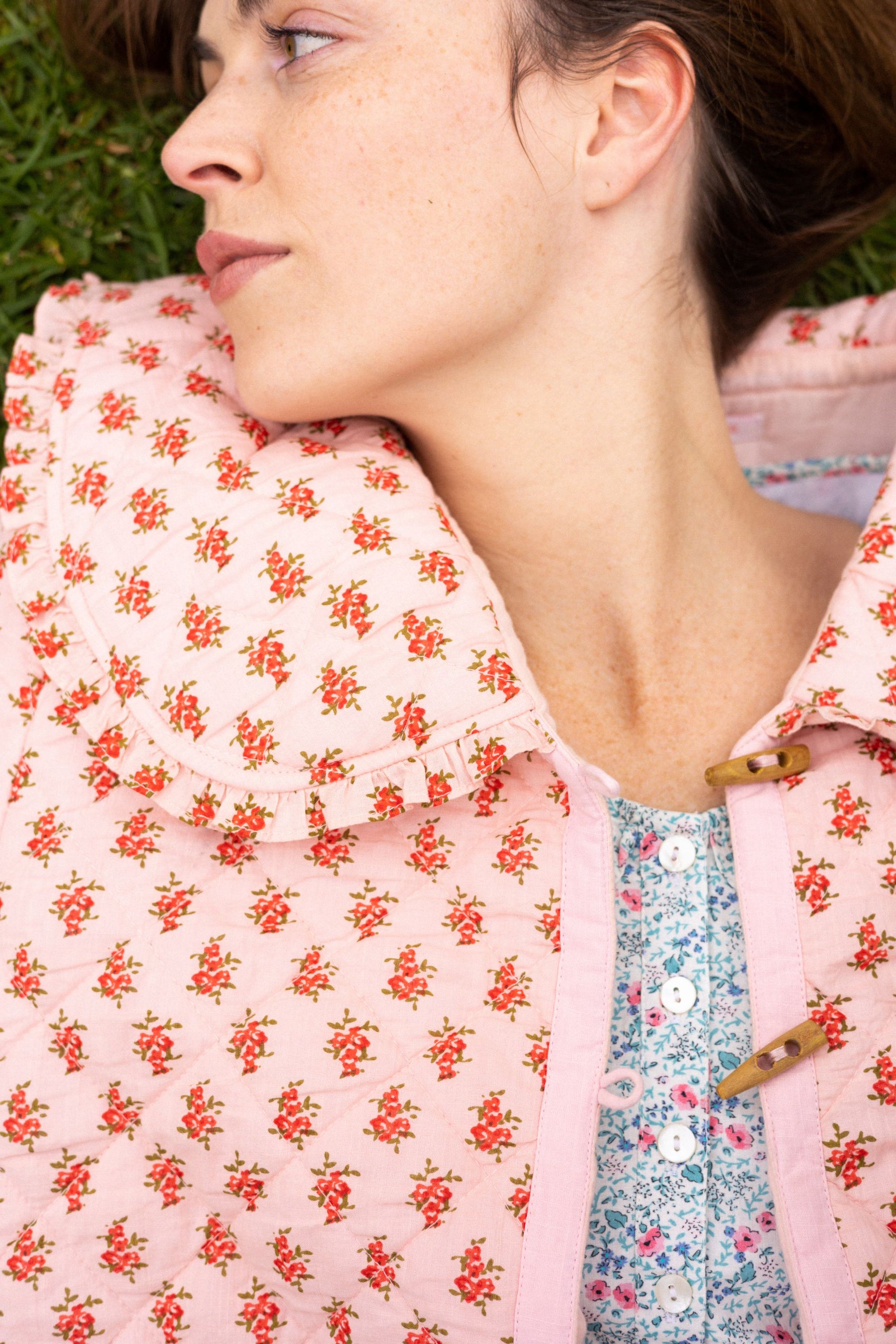 Montana Quilted Jacket in Strawberry Thistle