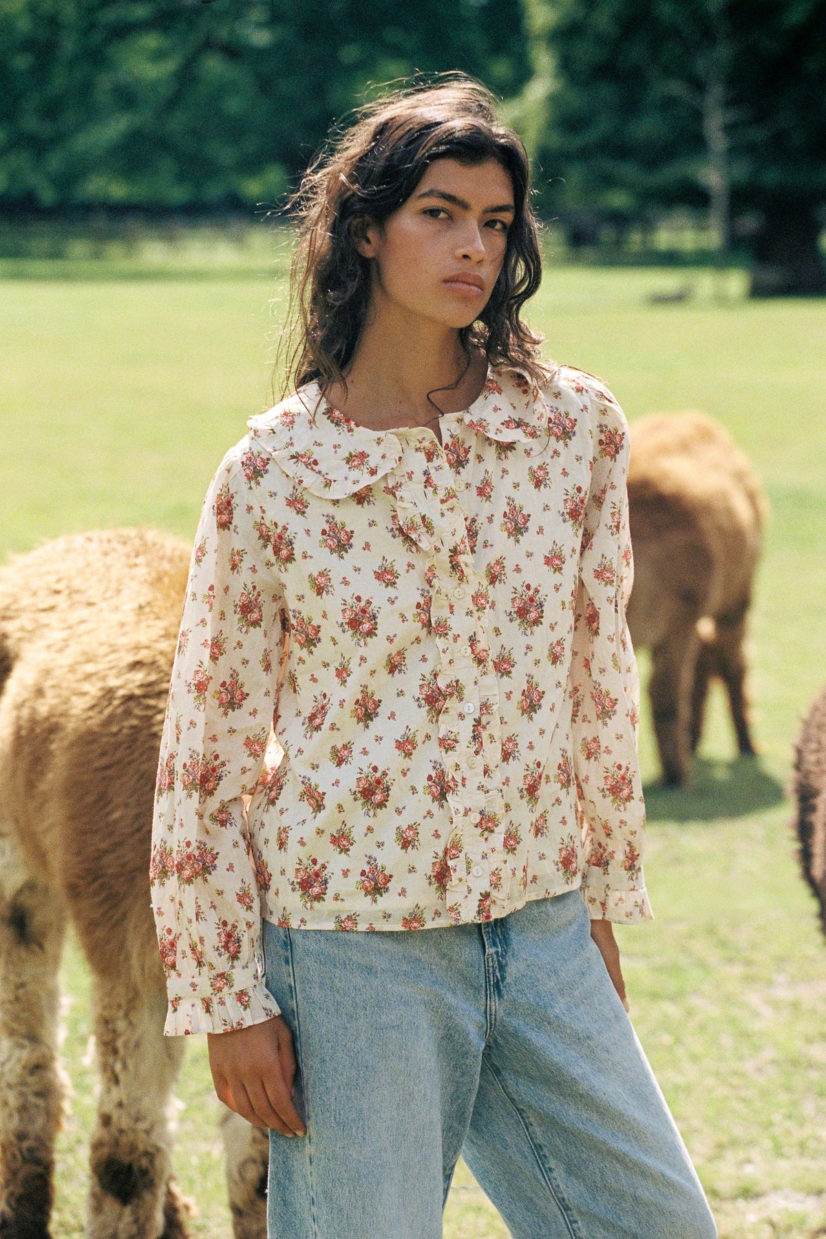Billie Long Sleeve Blouse in Farmhouse Bloom