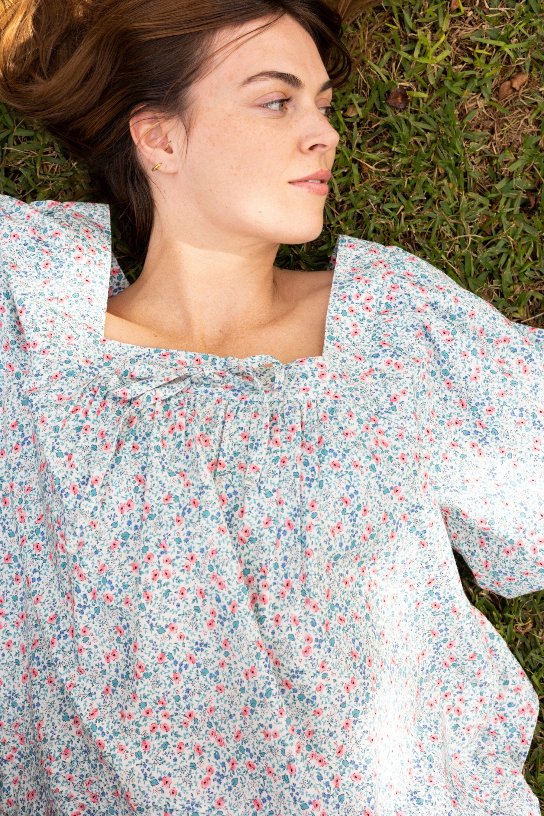 Celine Blouse in Cornflower Meadow