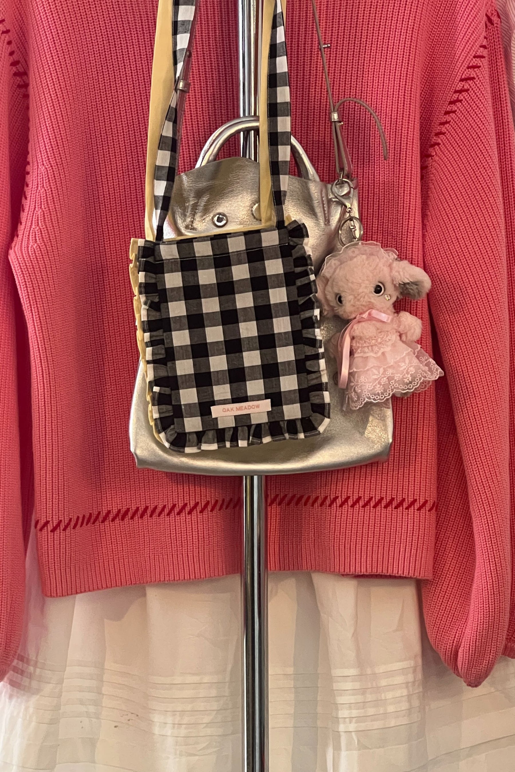 Oak Meadow Phone Case Bag in Noir Gingham
