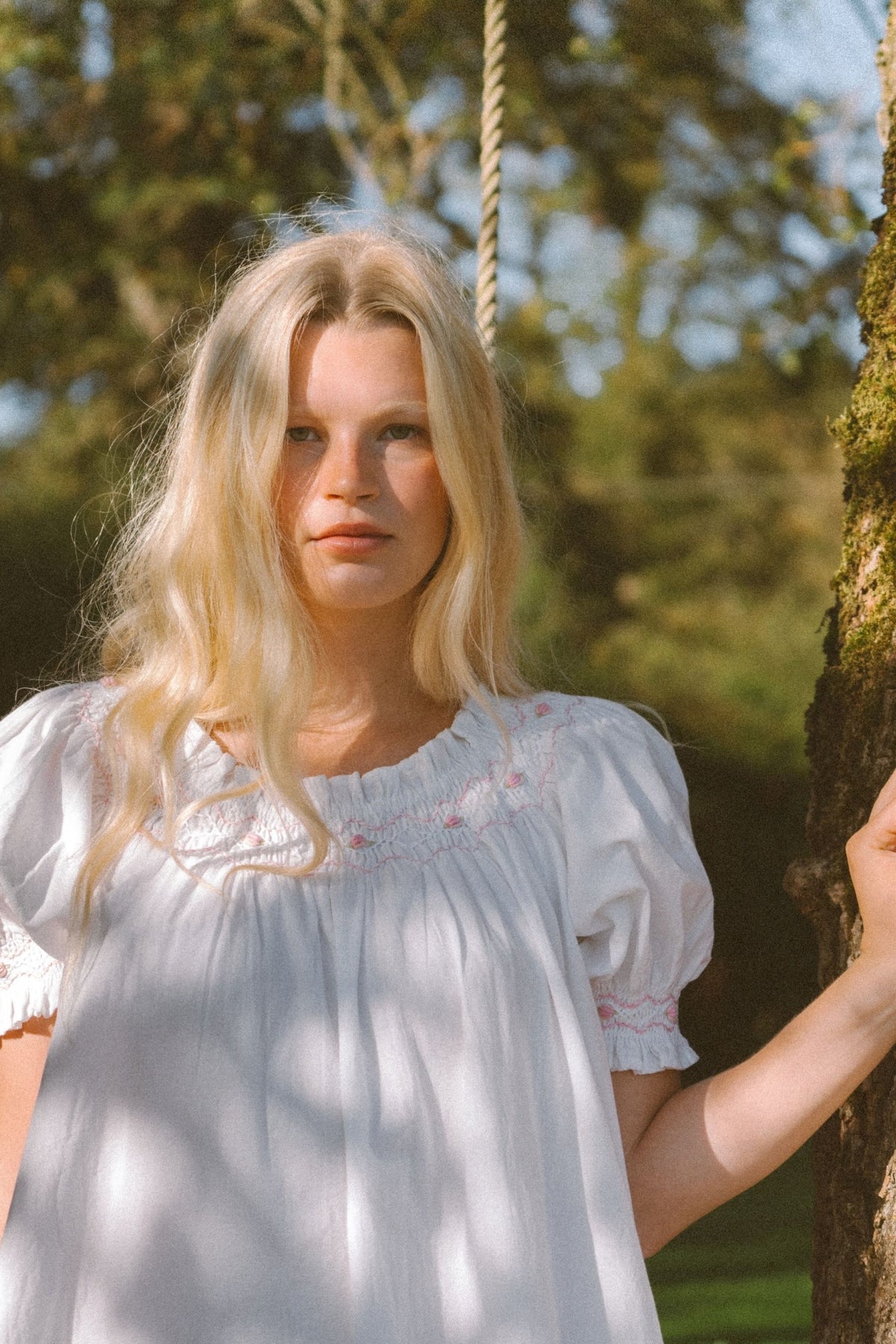 Elsie Smock Blouse In Cotton Poplin