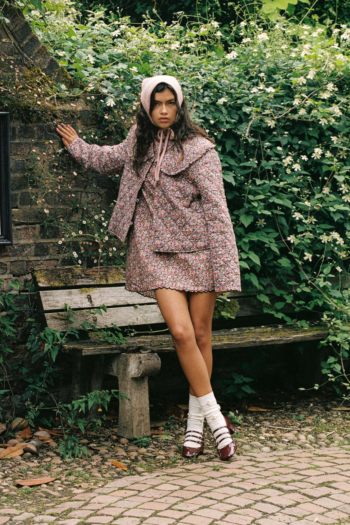 Margot Quilted Jacket in Midnight Garden