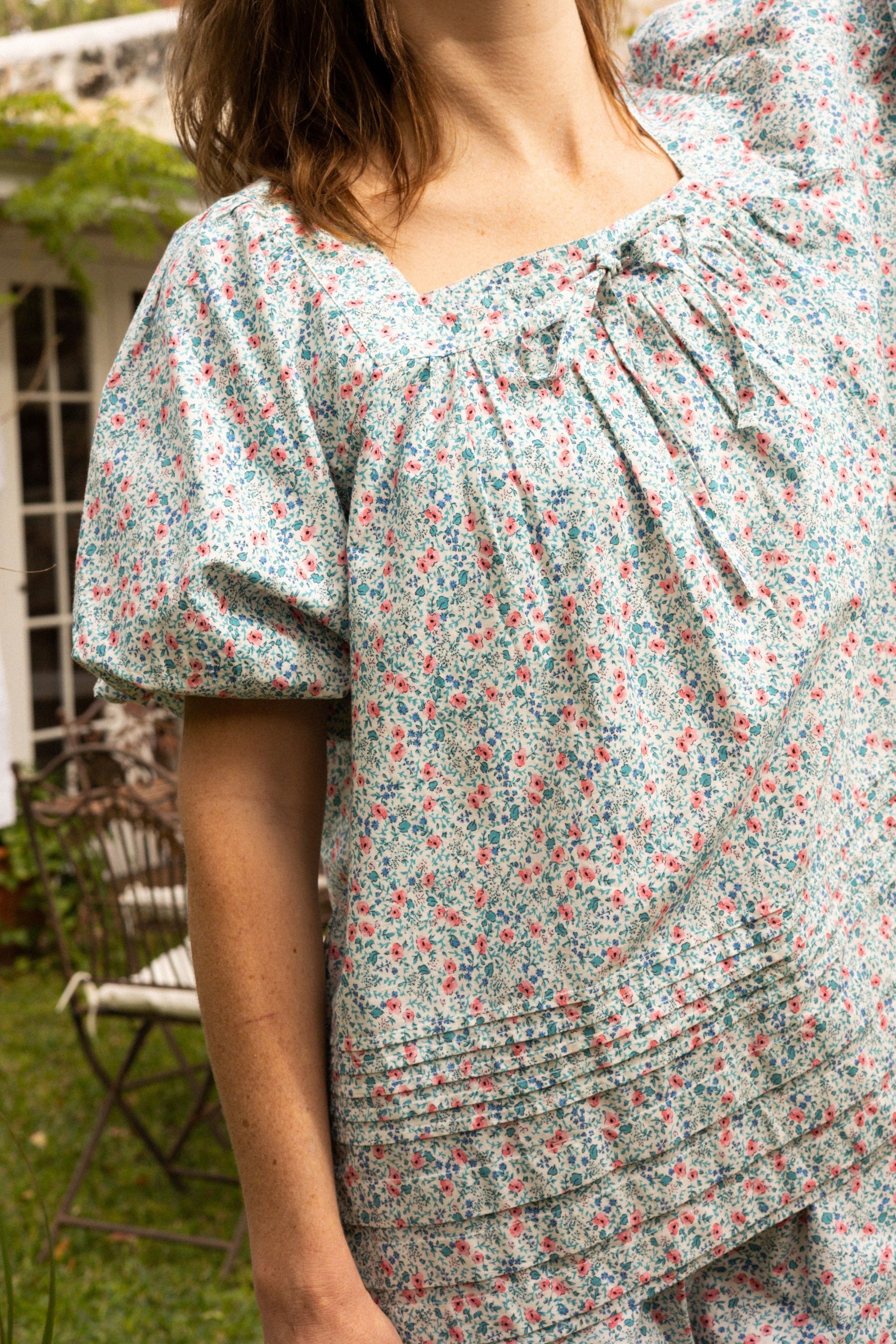 Celine Blouse in Cornflower Meadow