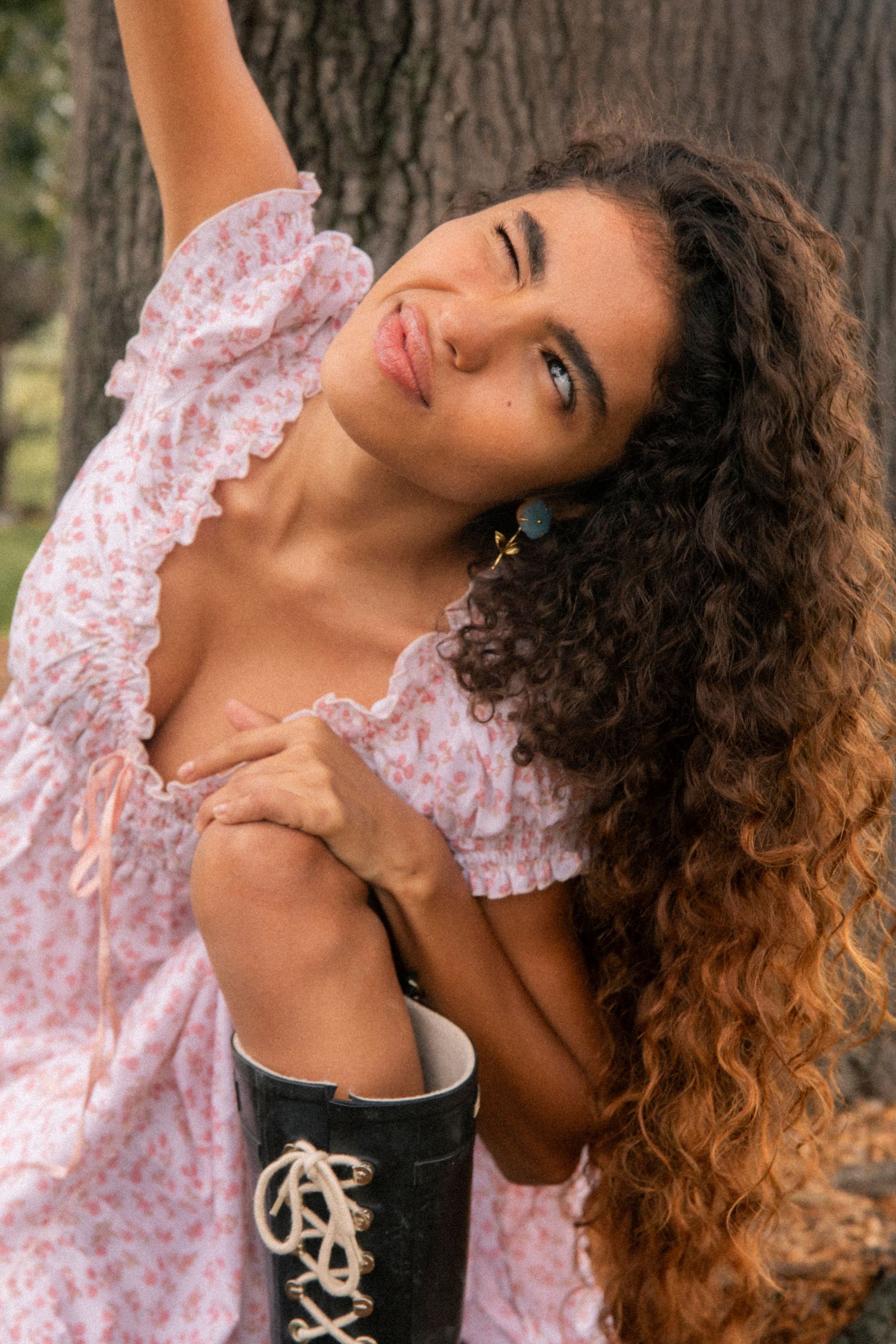 Halle Midi Dress in Ella Flower