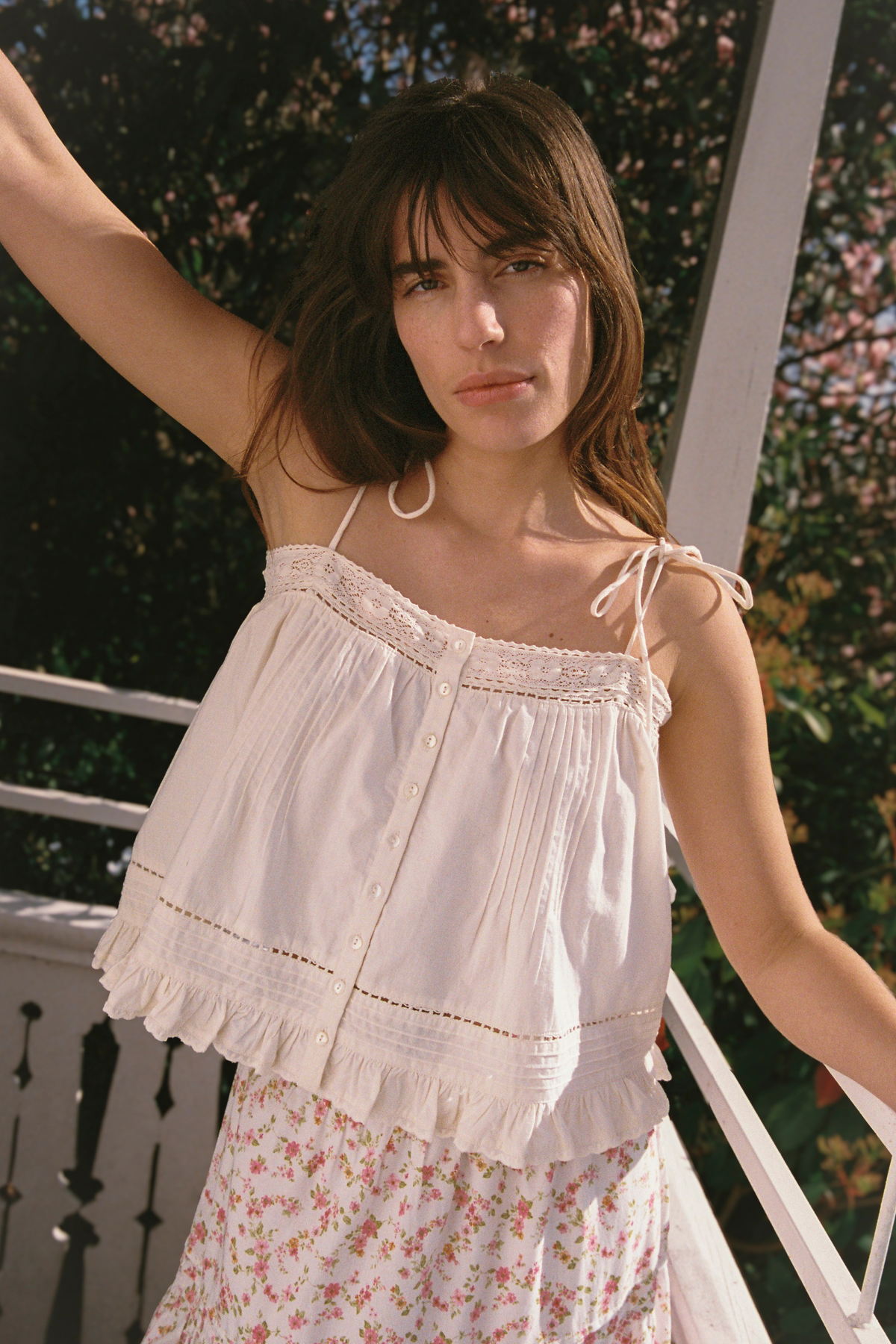 Mila Tie Top in Antique Cream