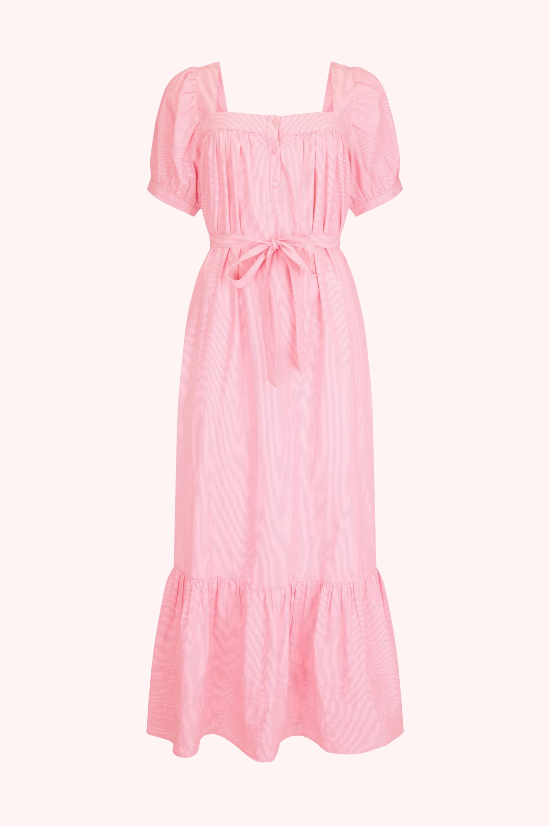 Gigi Midi Dress in Juni Rose Pinstripe