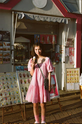 Gigi Mini Dress in Juni Rose Pinstripe
