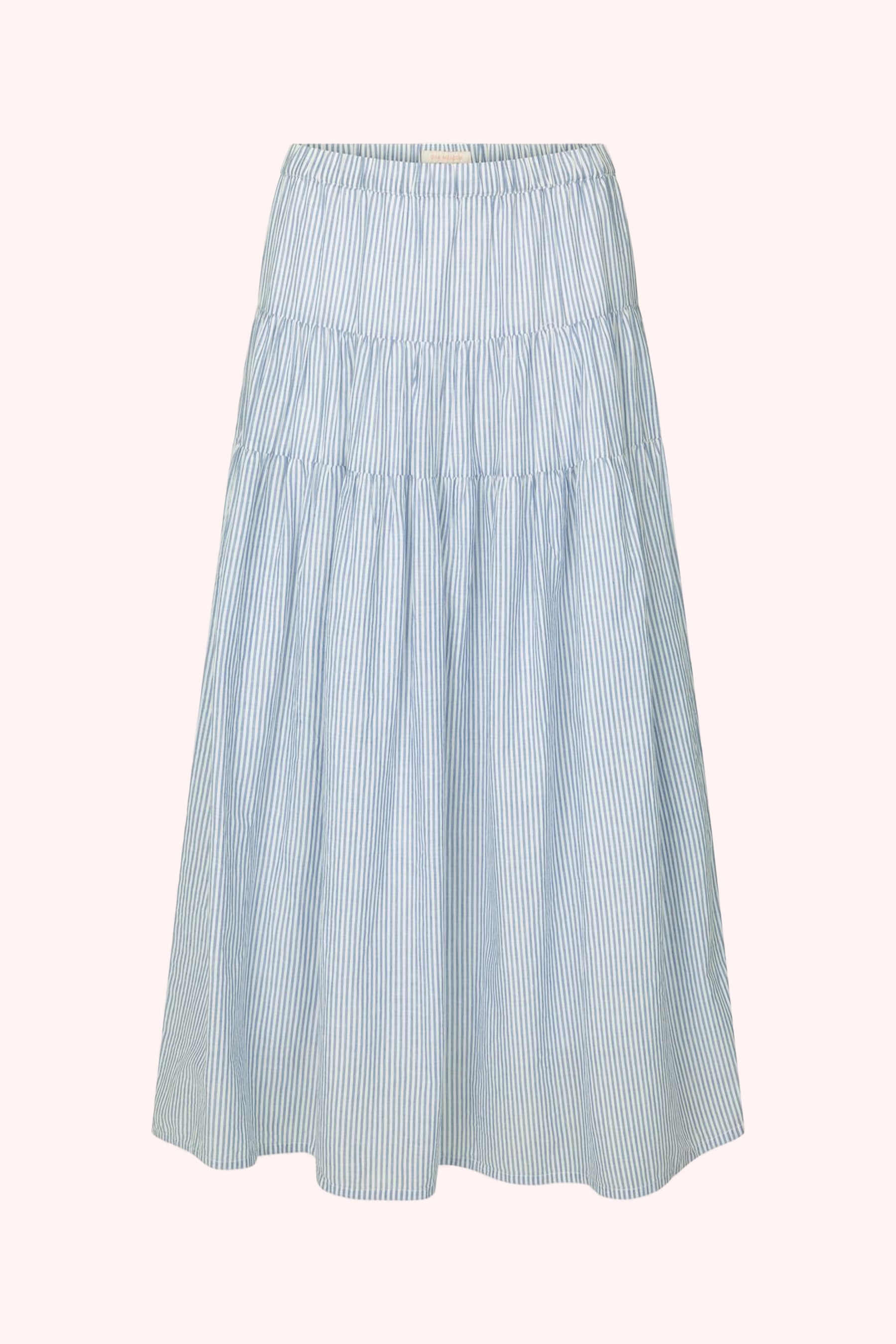 Maple Midi Skirt in Bluebell Stripe