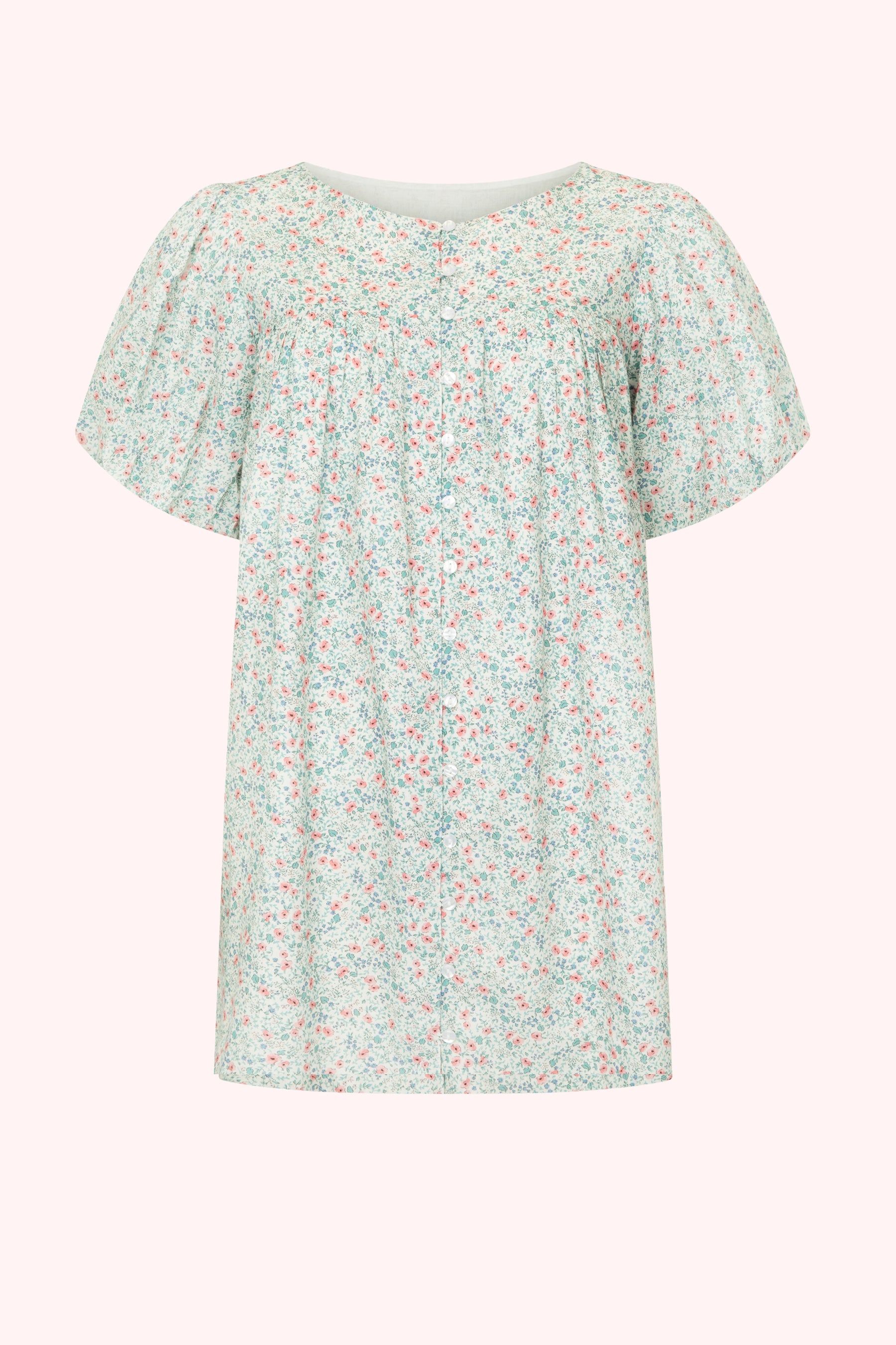 Andi Puff Mini Dress in Cornflower Meadow