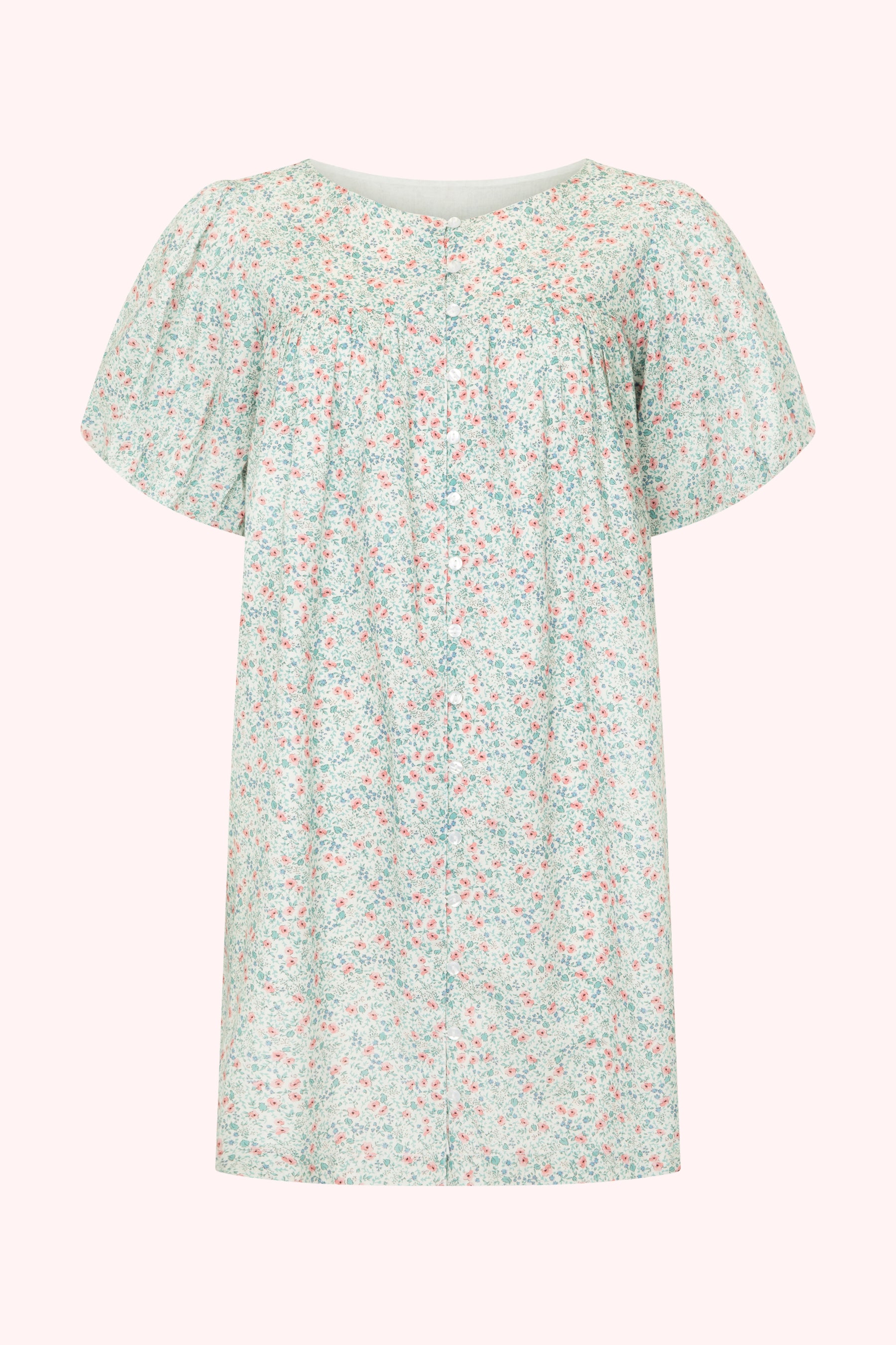 Andi Puff Dress- Tall in Cornflower Meadow