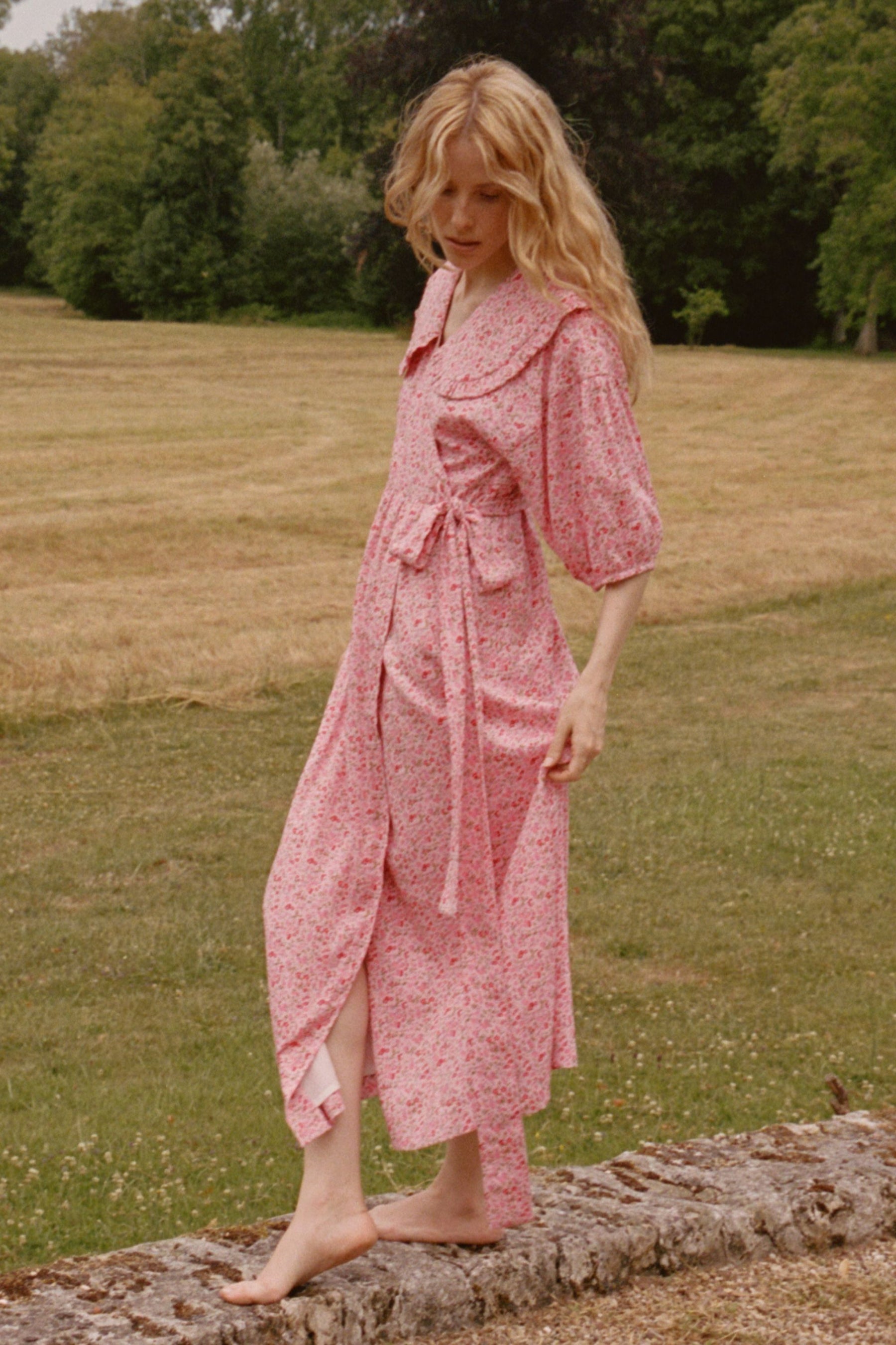 Alina Wrap Dress in Millie Rose