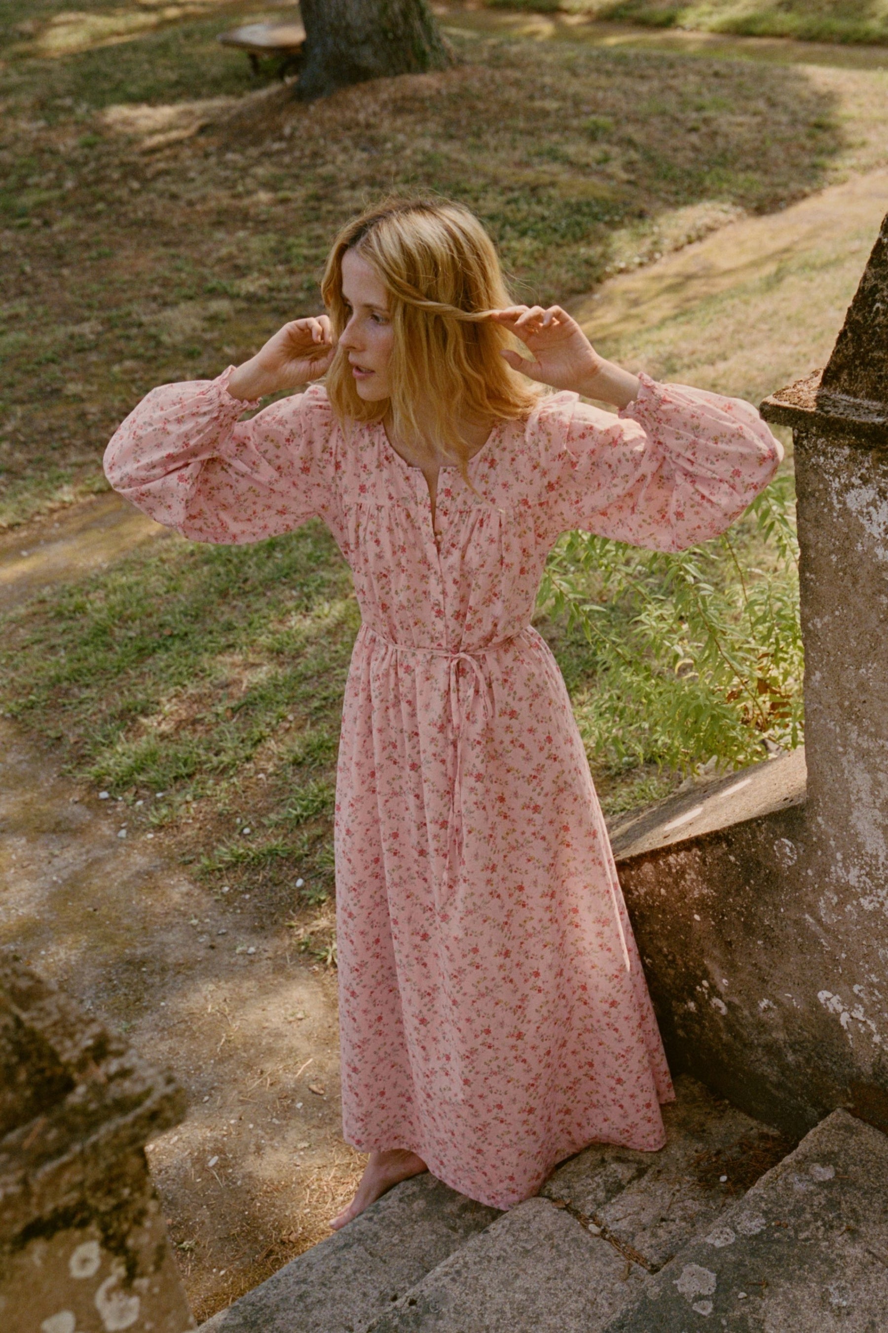 Ava Maxi Dress in Blossom Pink Floral