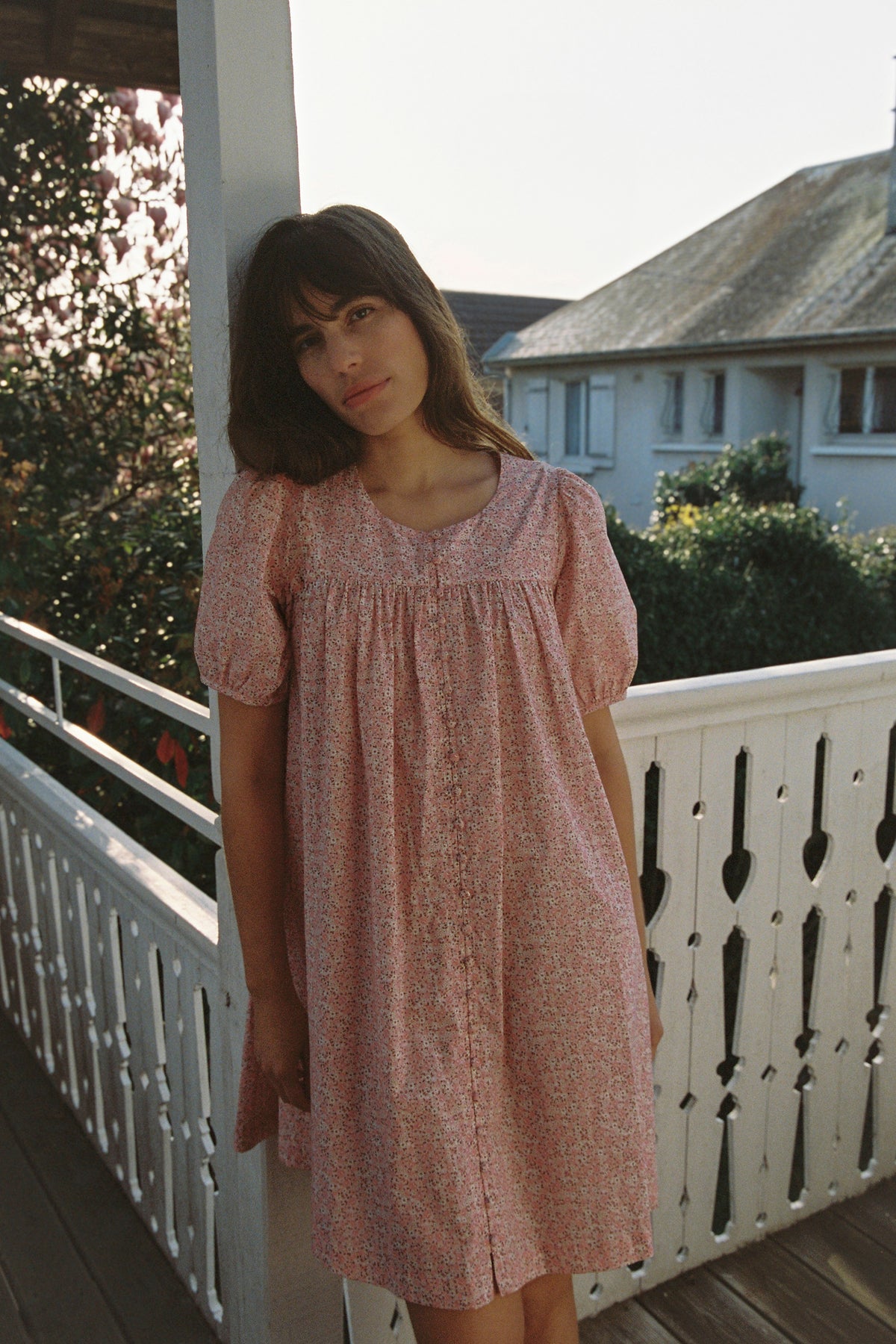 Mini Puff Dress - Tall in Rosie Floral