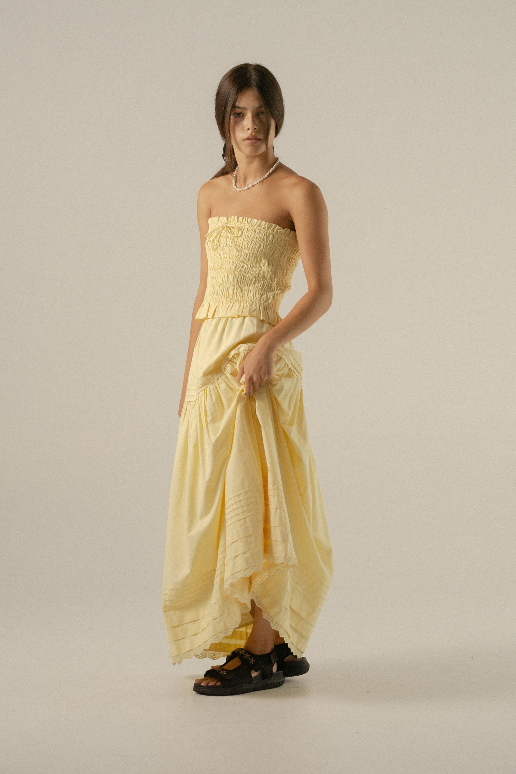 Valli Boob Tube in Buttercup Yellow