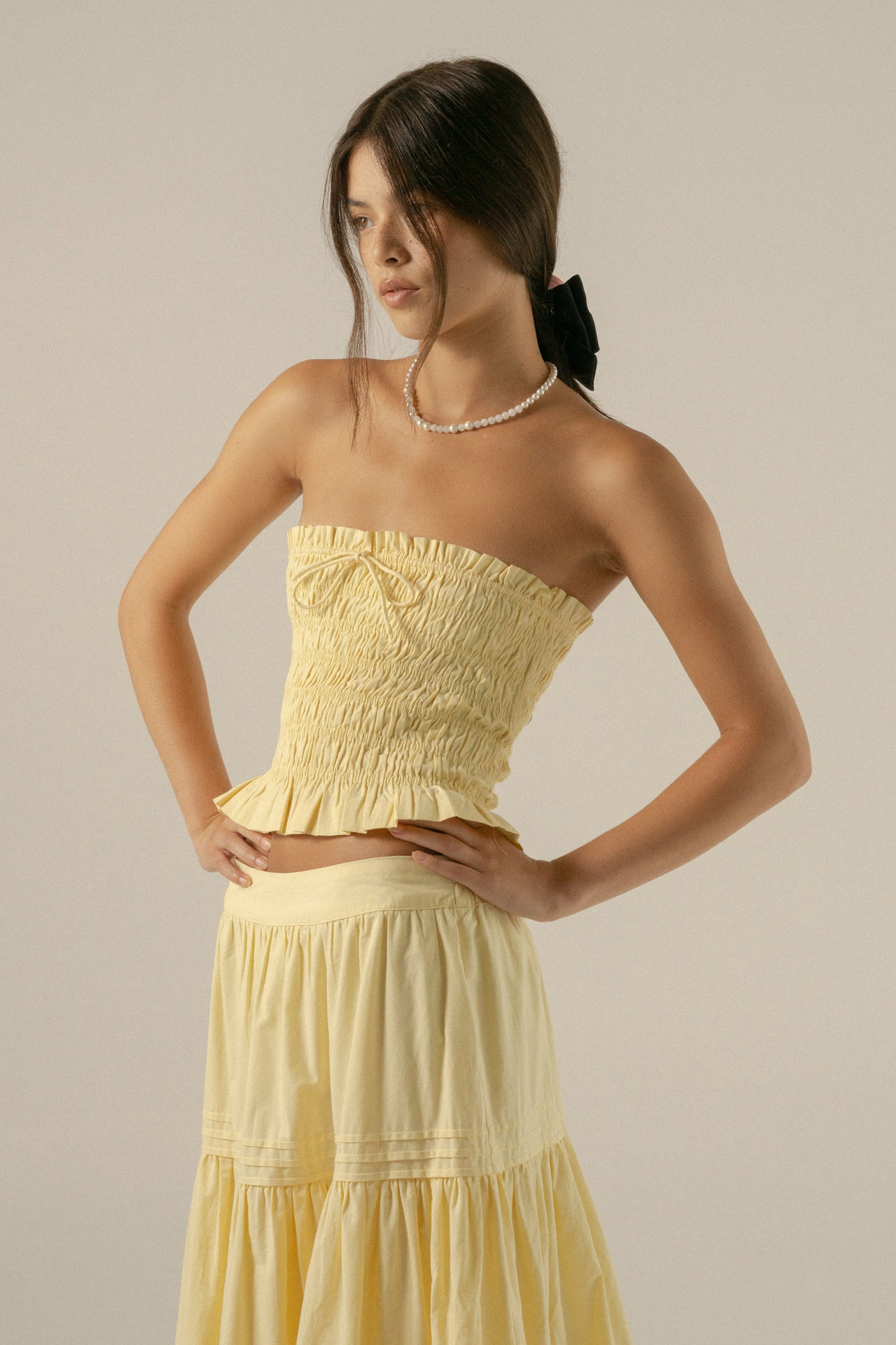 Valli Boob Tube in Buttercup Yellow