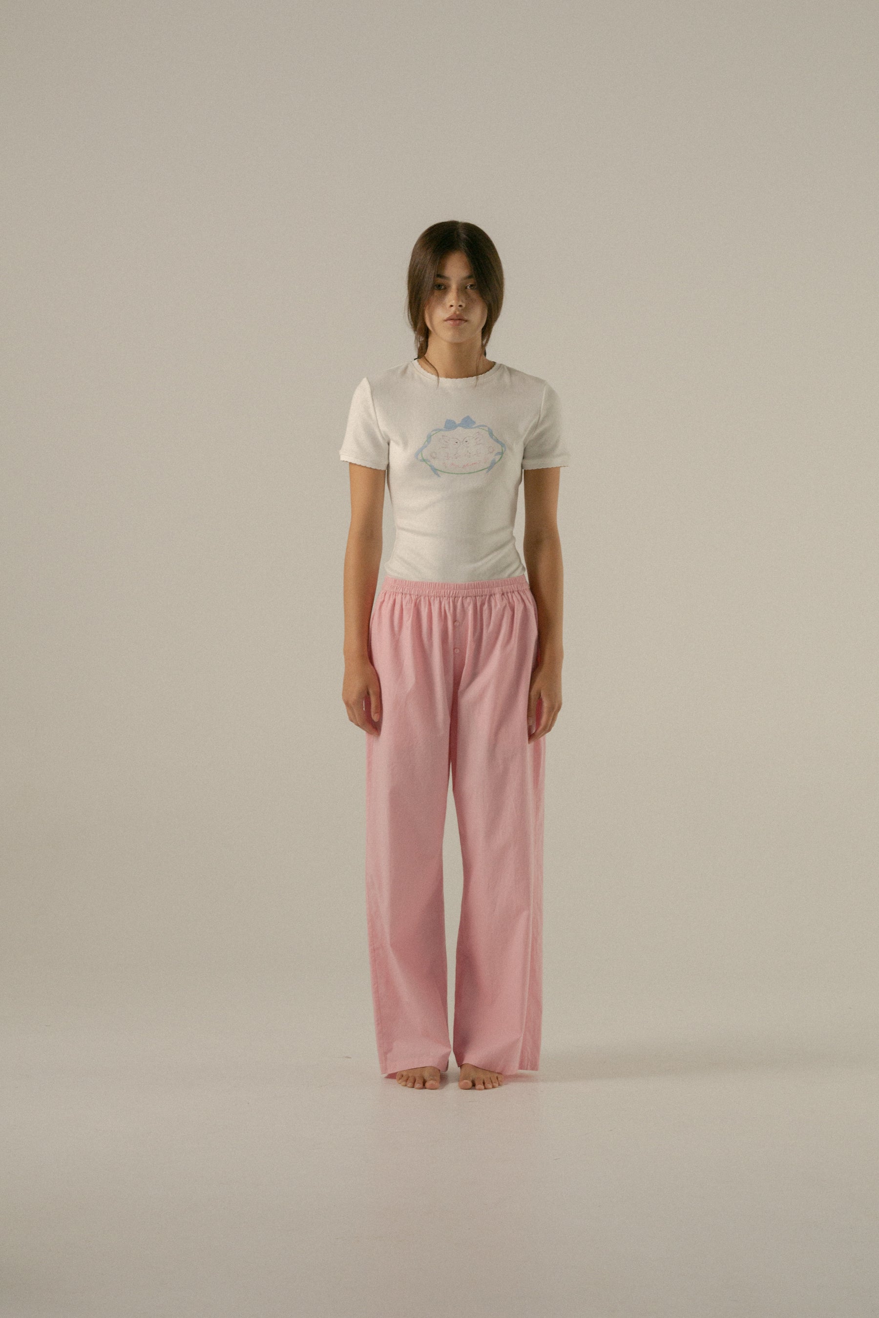 Luka Pant in Juni Rose Pinstripe
