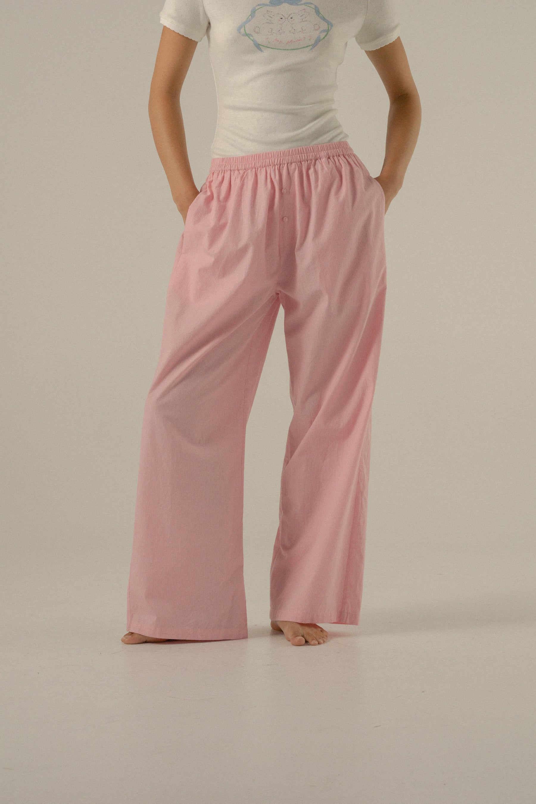 Luka Pant in Juni Rose Pinstripe
