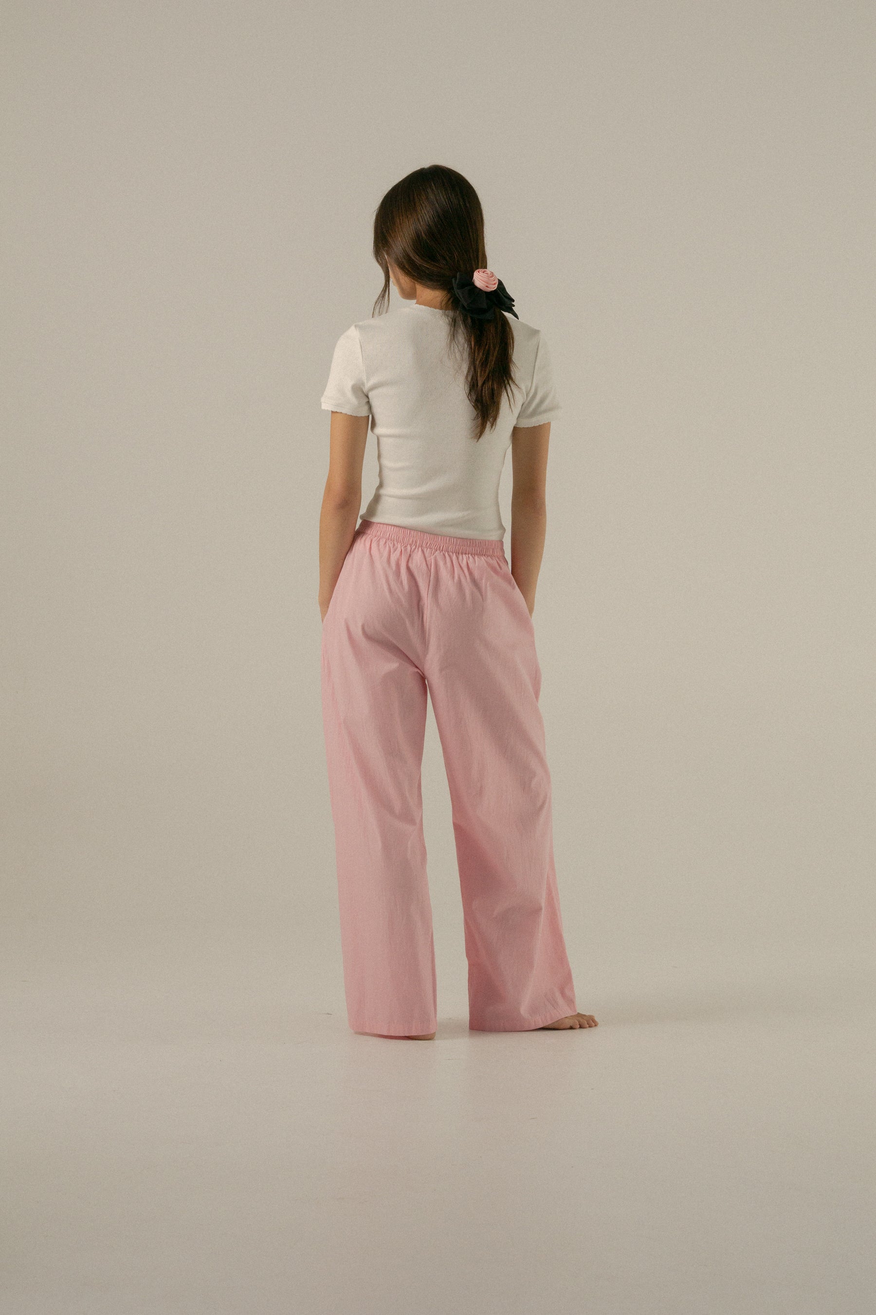 Luka Pant in Juni Rose Pinstripe