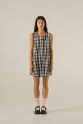 Romi Shift Dress in Noir Gingham