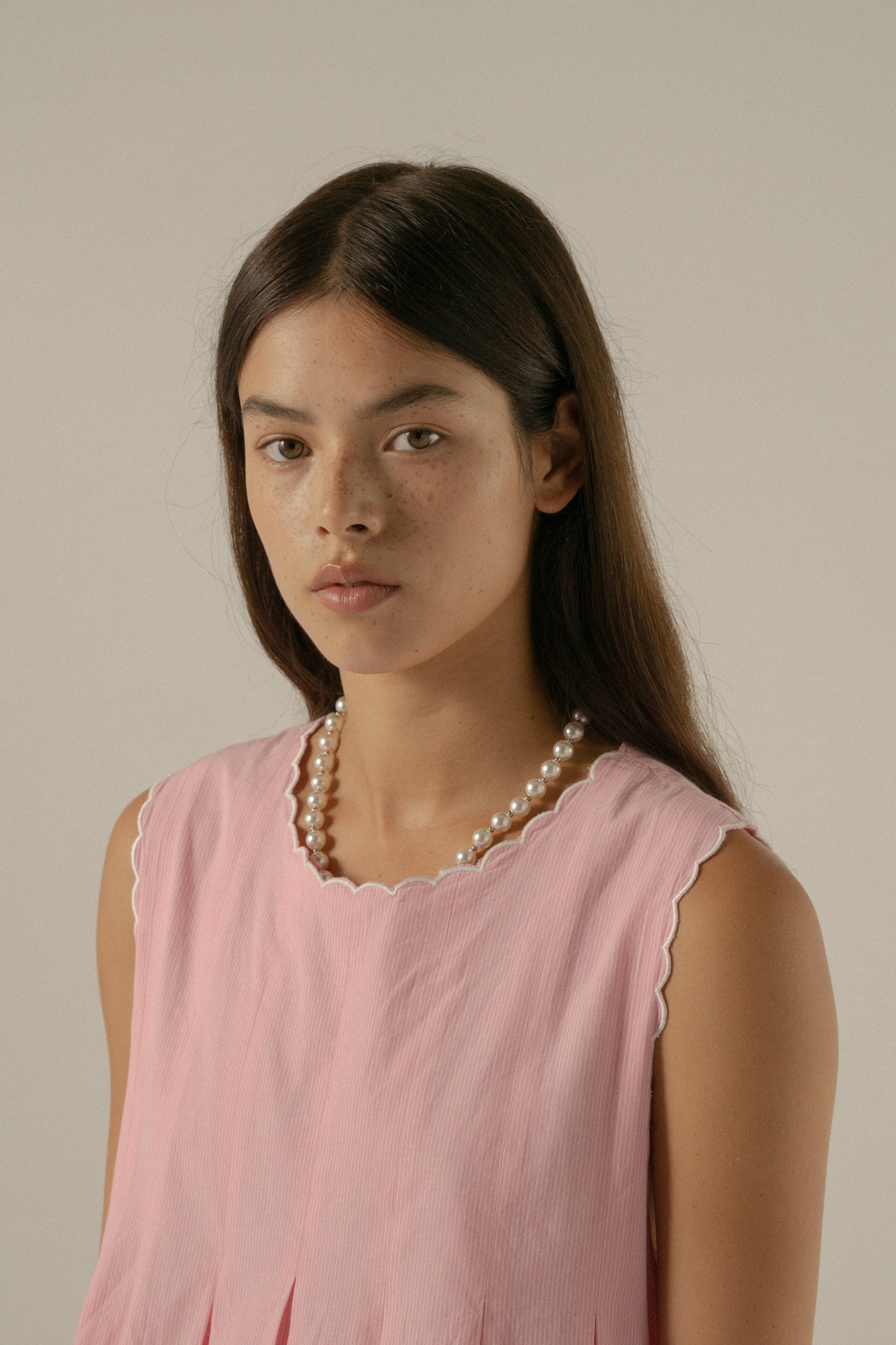 Romi Shift Dress in Juni Rose Pinstripe
