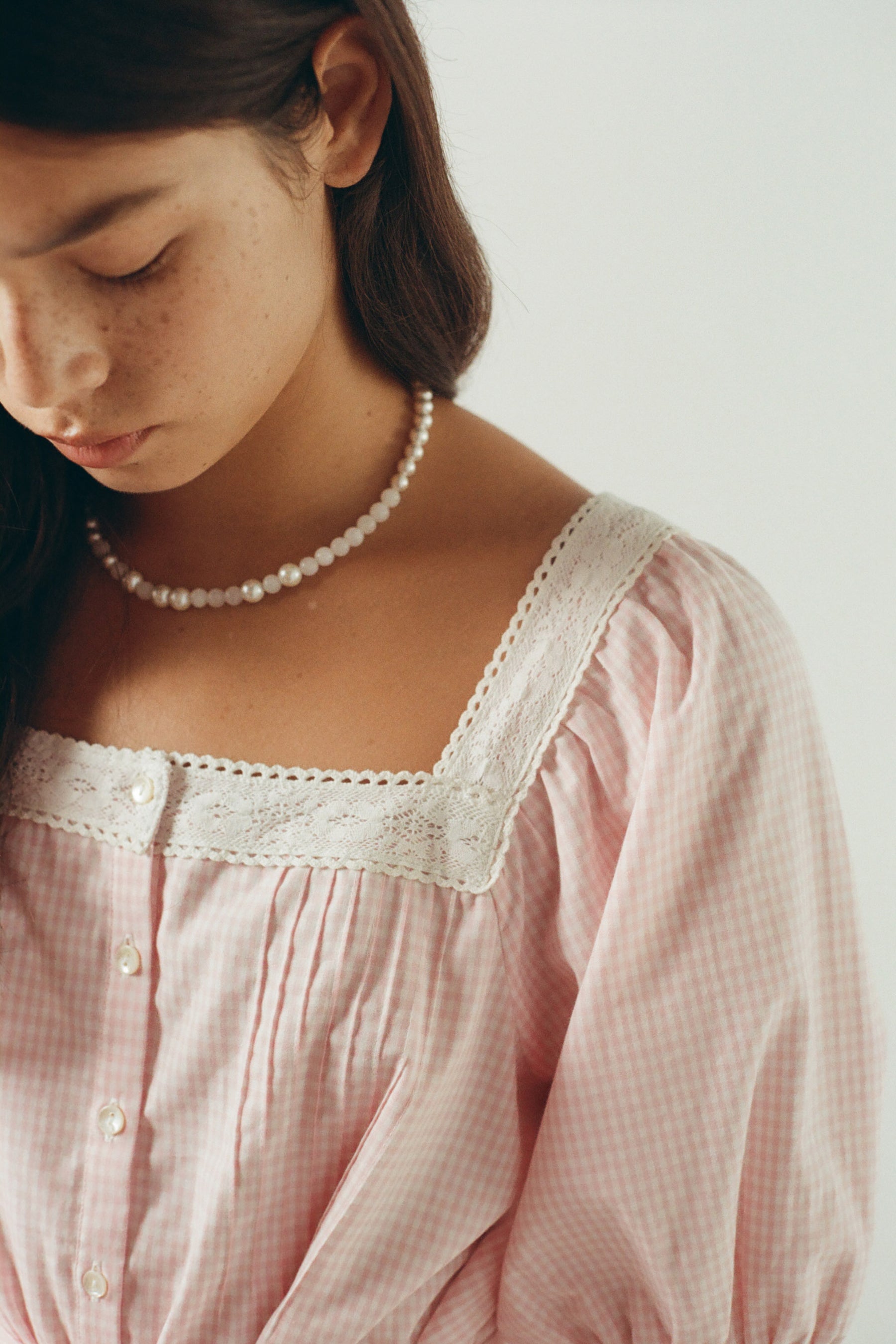 Mila Midi Dress in Baby Pink Gingham