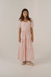 Lola Day Dress in Baby Pink Gingham