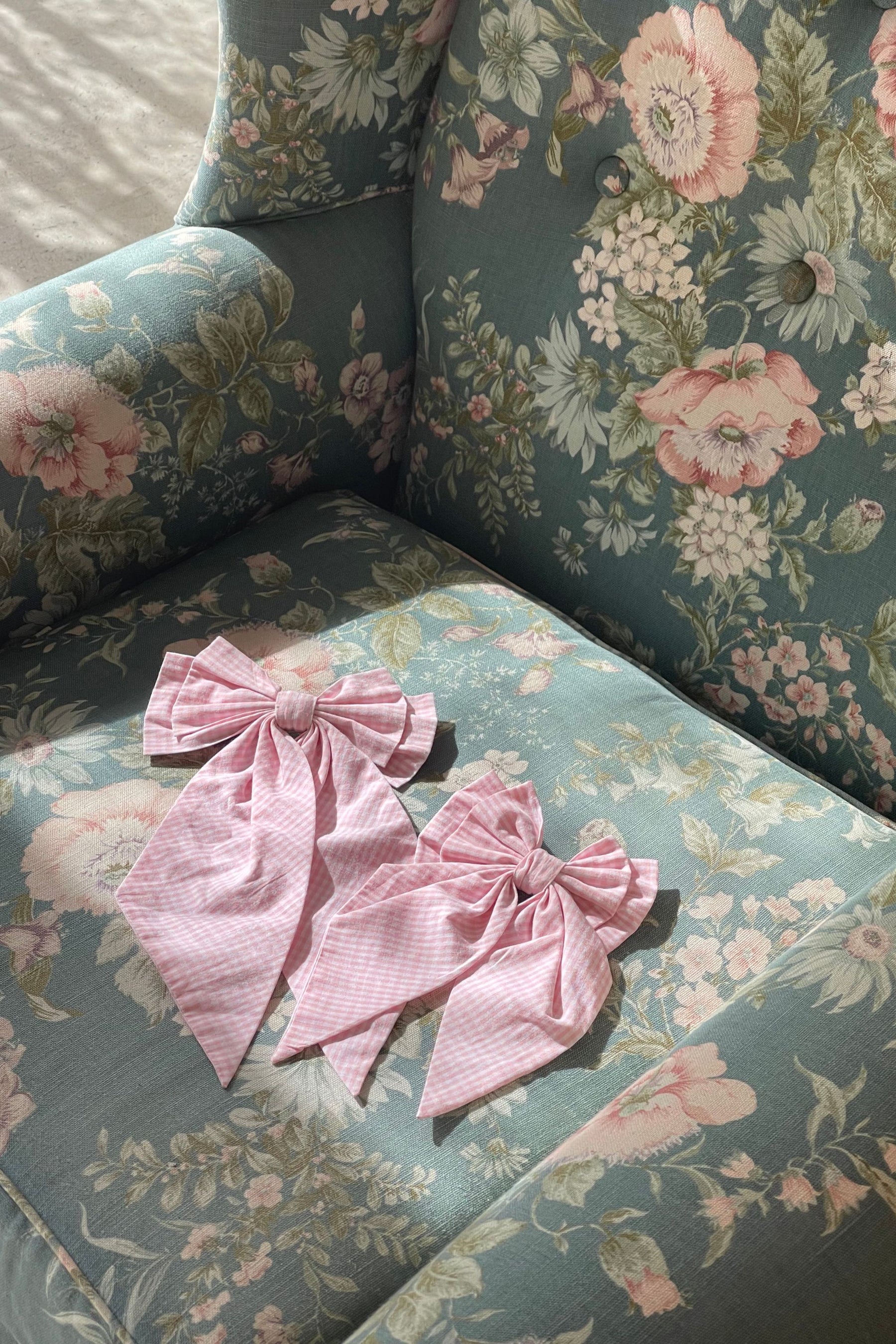 Oak Meadow Little Bow in Baby Pink Gingham