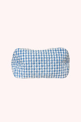 Quilted Makeup Bag in Baby Blue Gingham