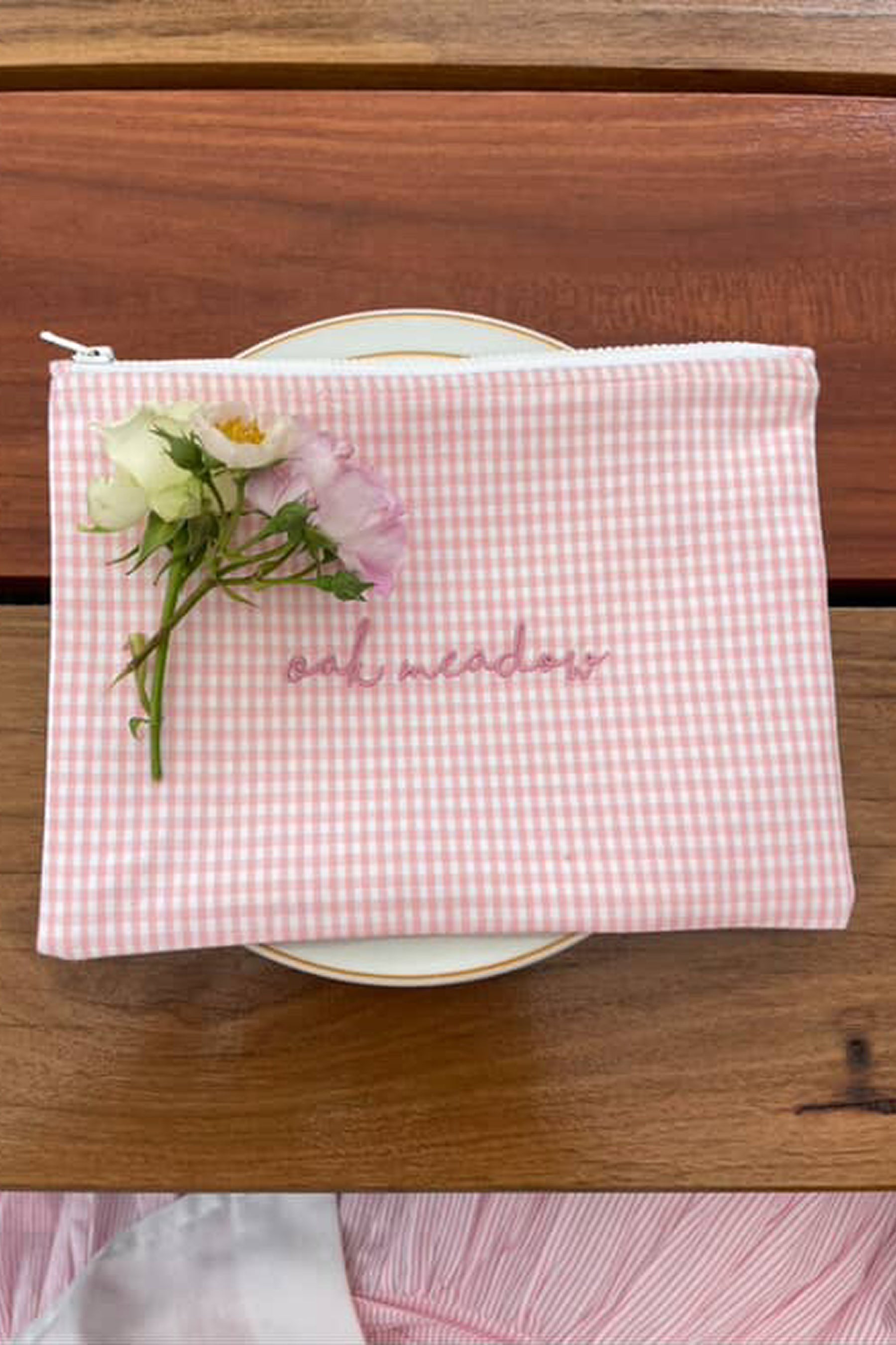 Oak Meadow Purse Bag in Baby Pink Gingham