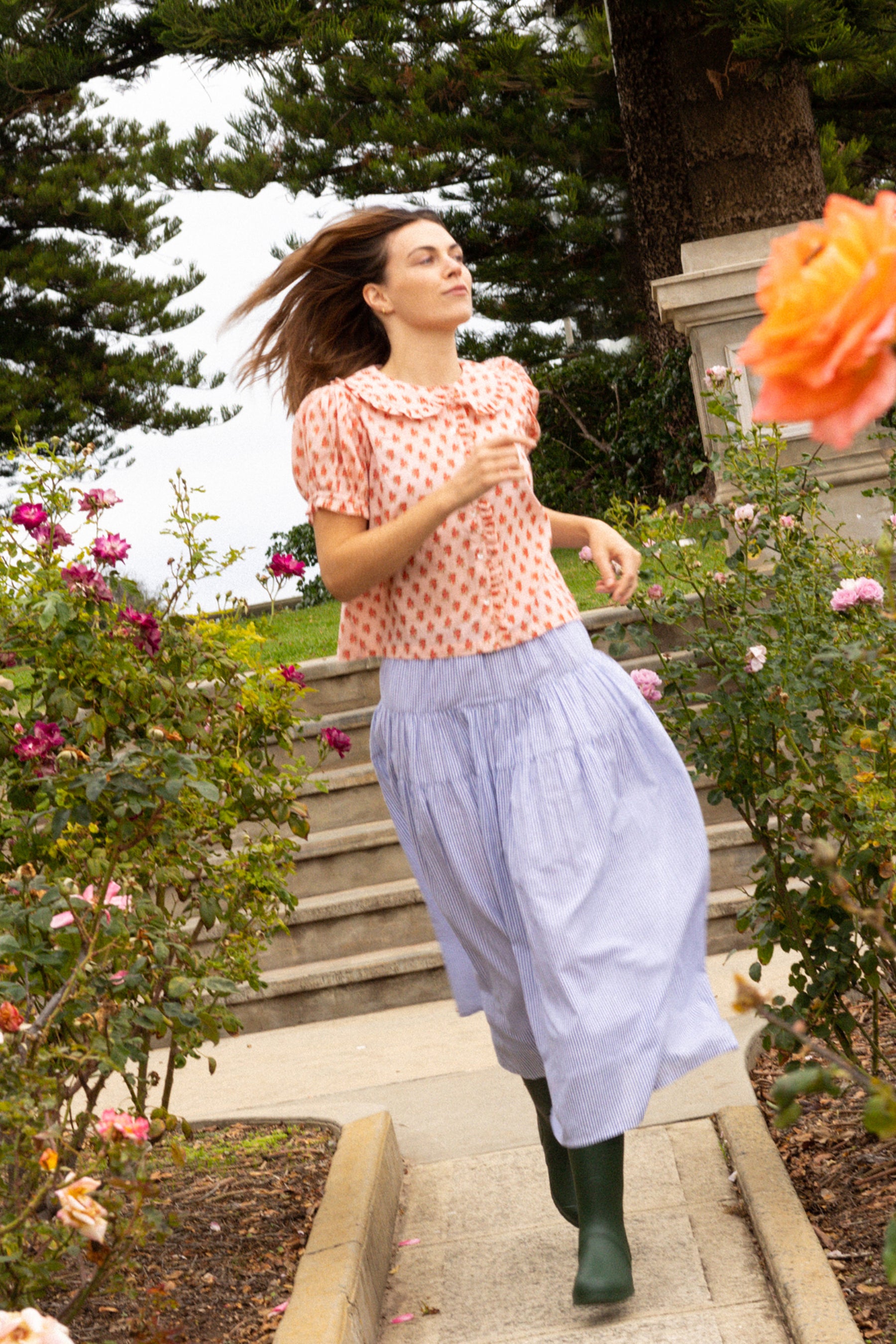 Billie Blouse in Strawberry Thistle