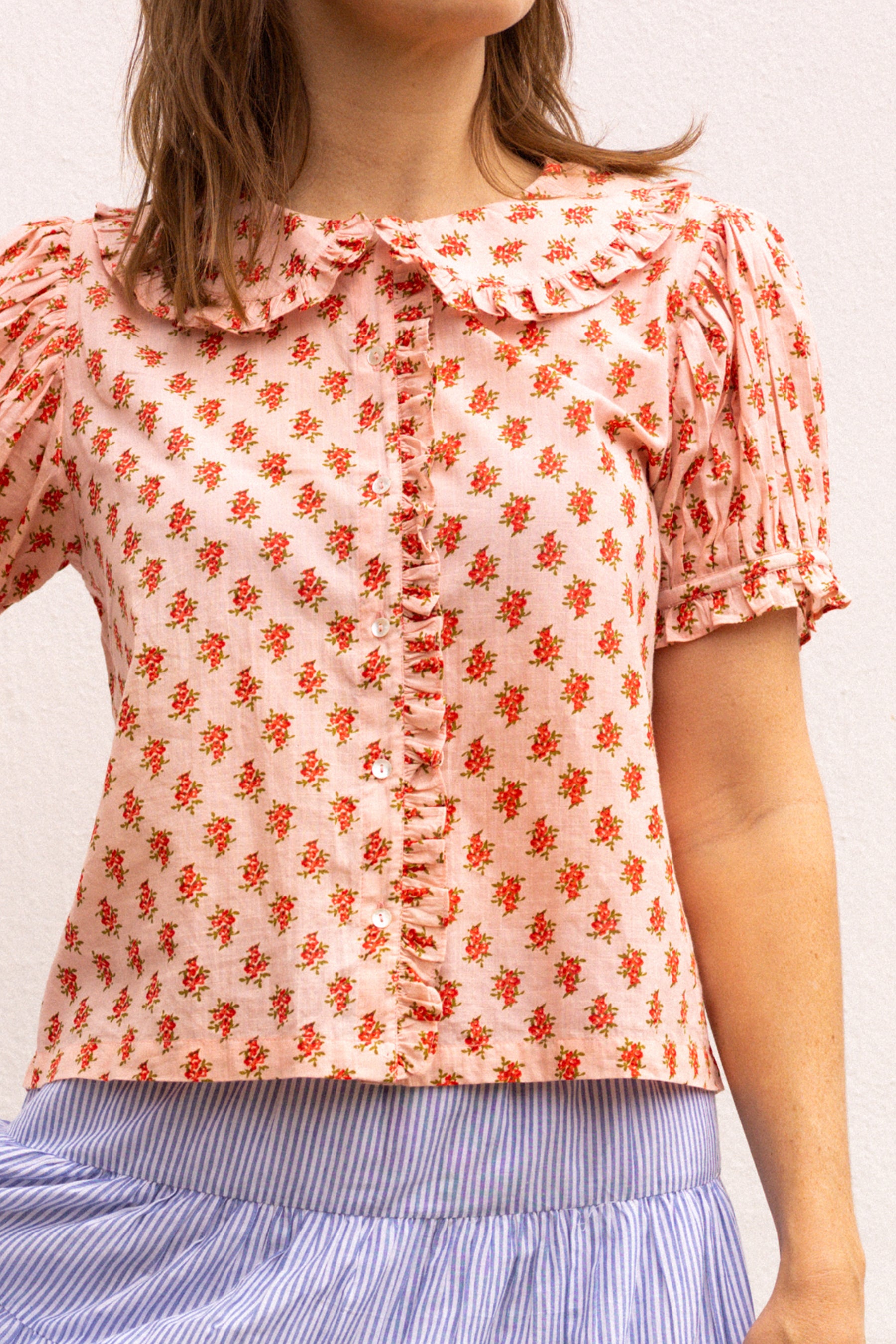 Billie Blouse in Strawberry Thistle