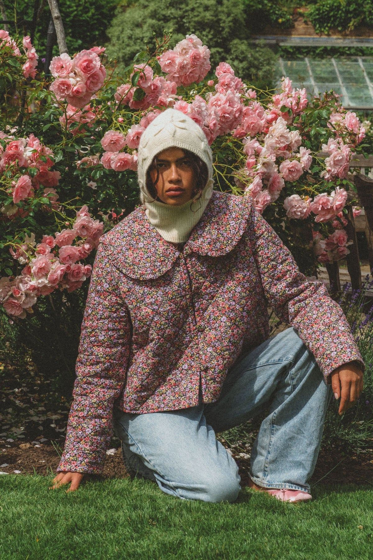 Margot Quilted Jacket in Midnight Garden