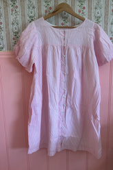 Andi Puff Mini Dress in Rosewater Stripe- TALL