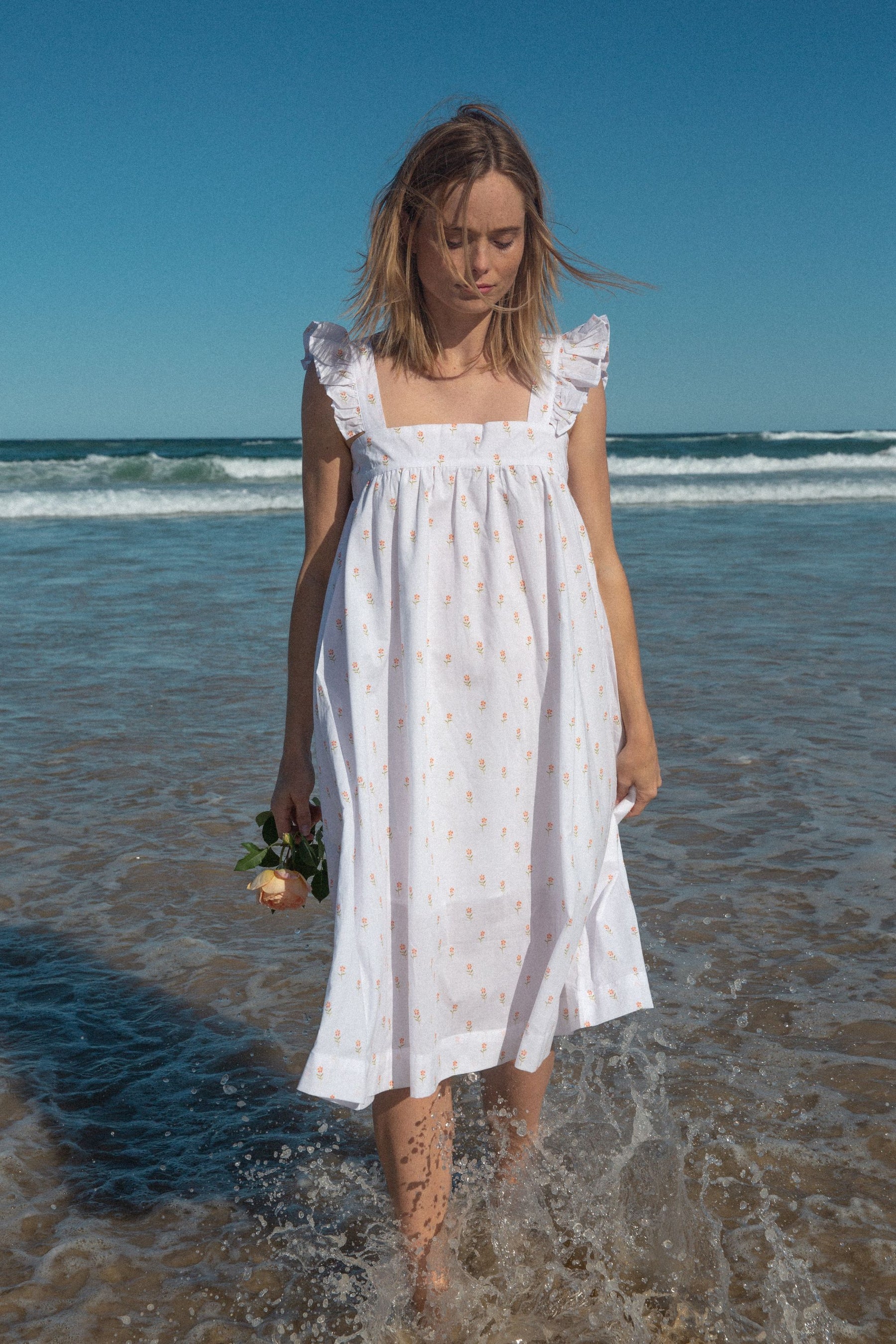 Frill Tea Dress in Daisy Fleur