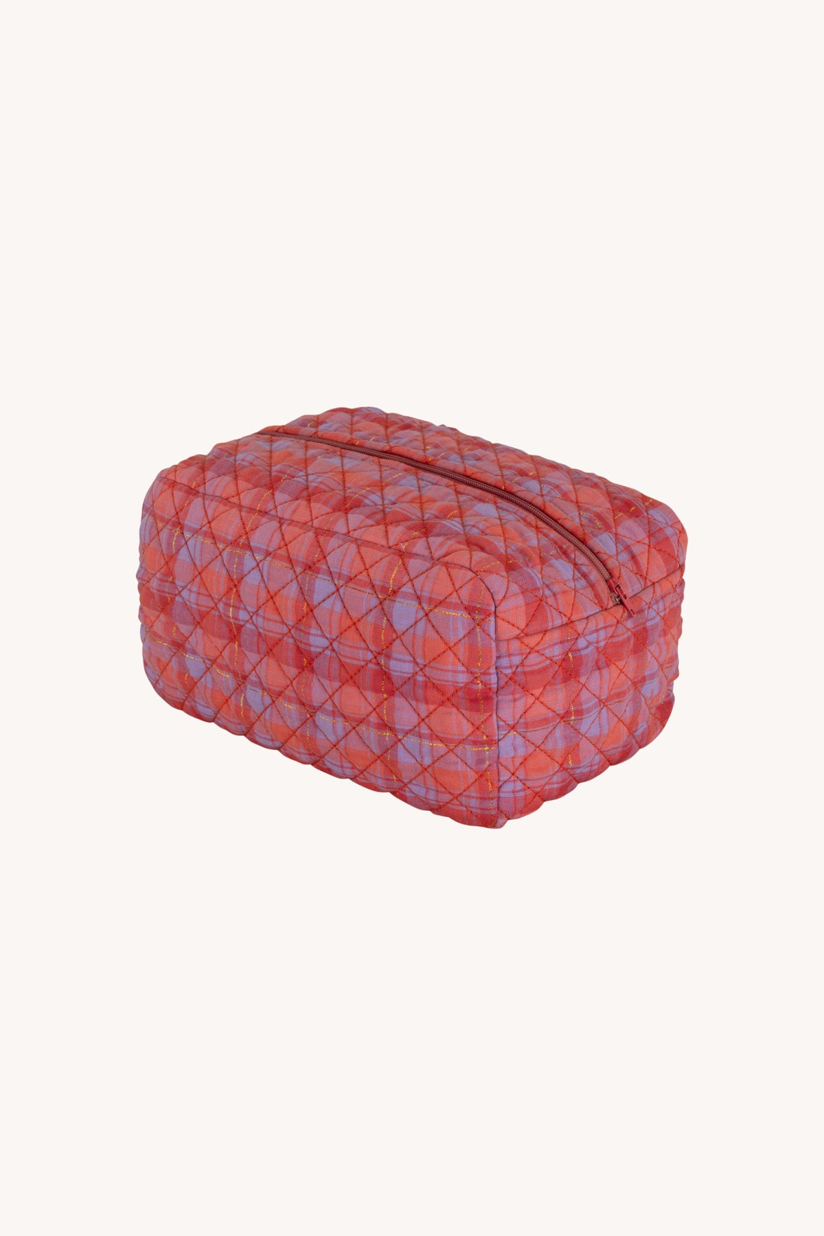 Quilted Makeup Bag in Dusk Plaid