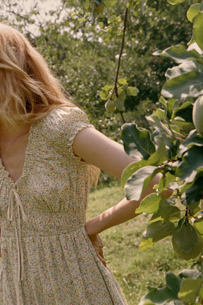 Halle Midi Dress in Apple Florette