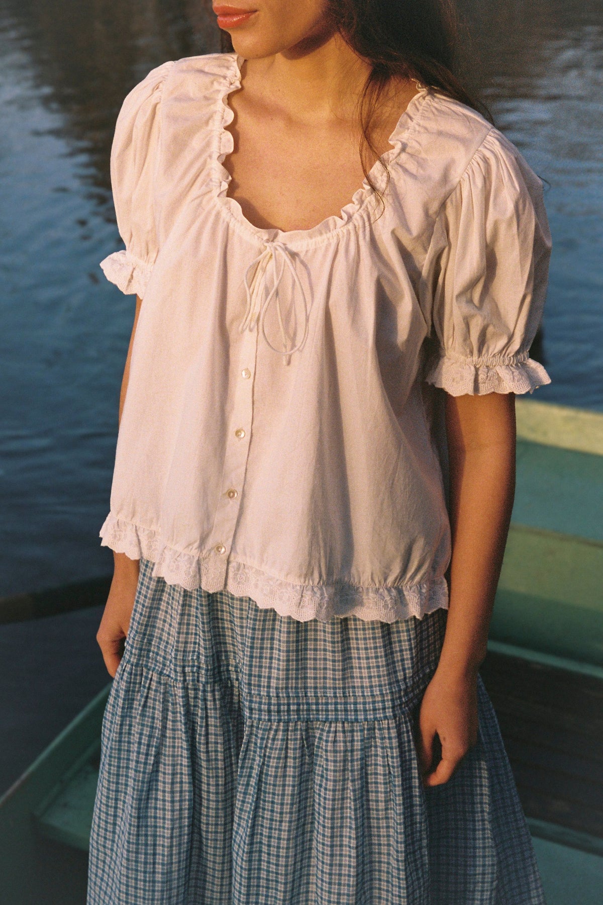 The Duke blouse in French White