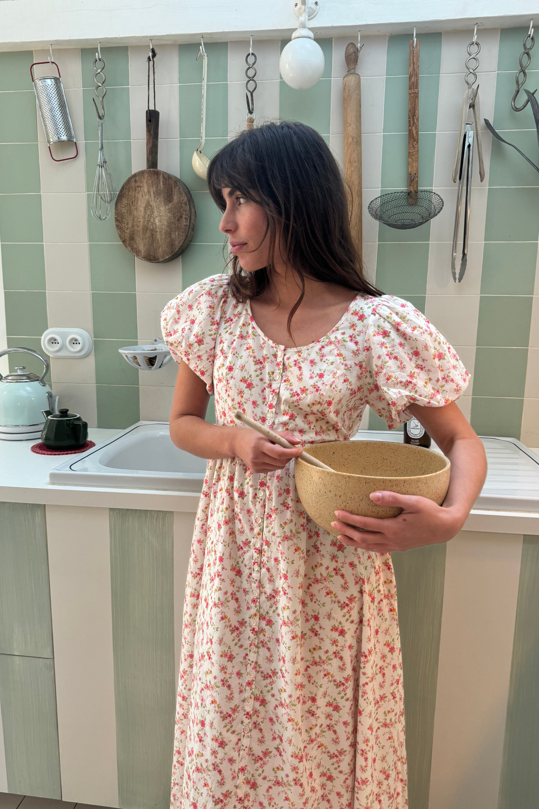 Lacey Midi Dress in Cottage Floral