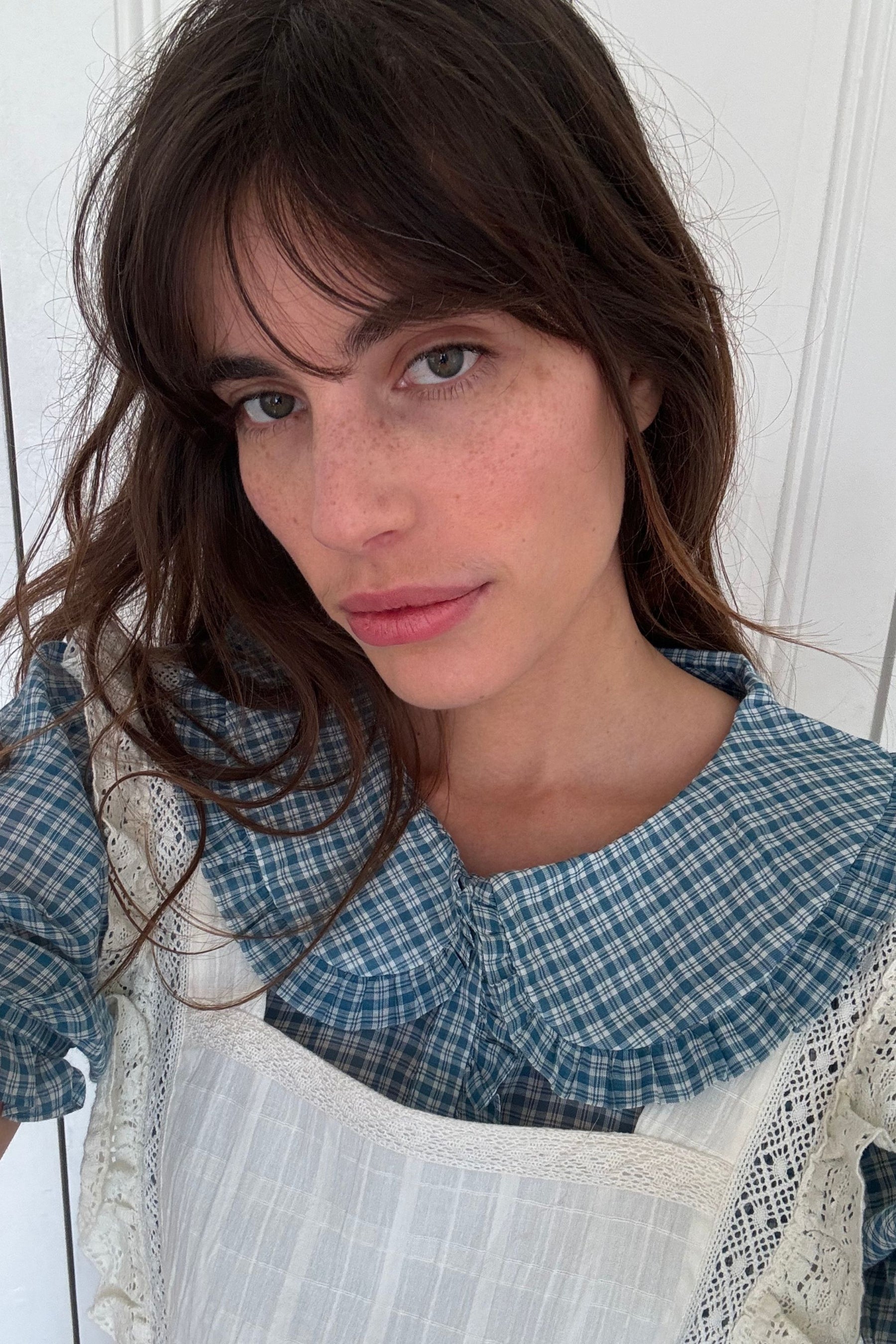 Billie Blouse in Livia Blue Gingham