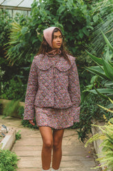 Margot Quilted Jacket in Midnight Garden