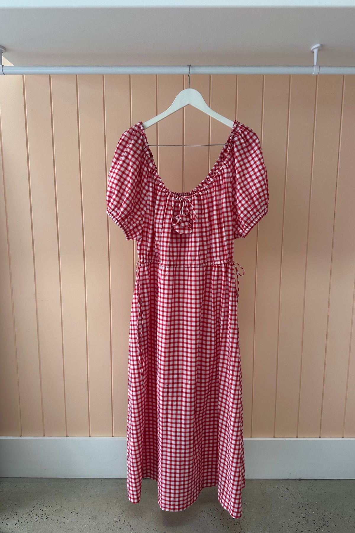 Celine Day Dress in Red Checker