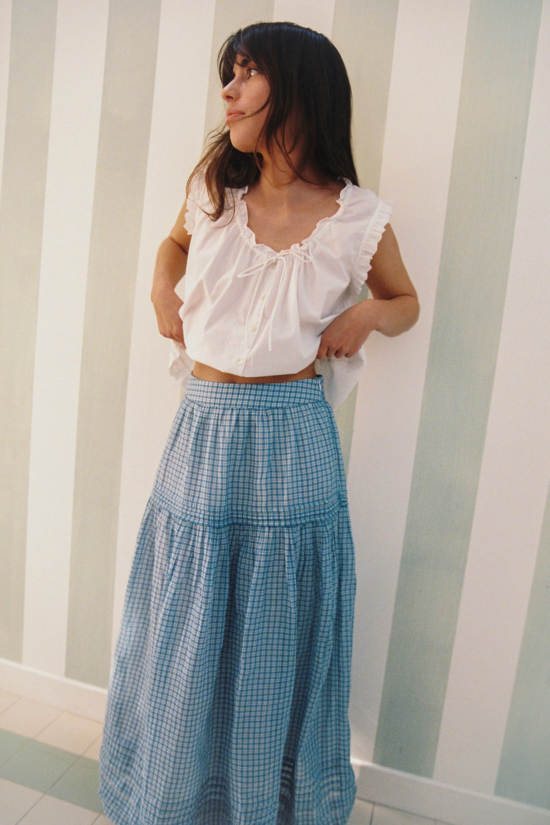Yuri Skirt in Livia Blue Gingham