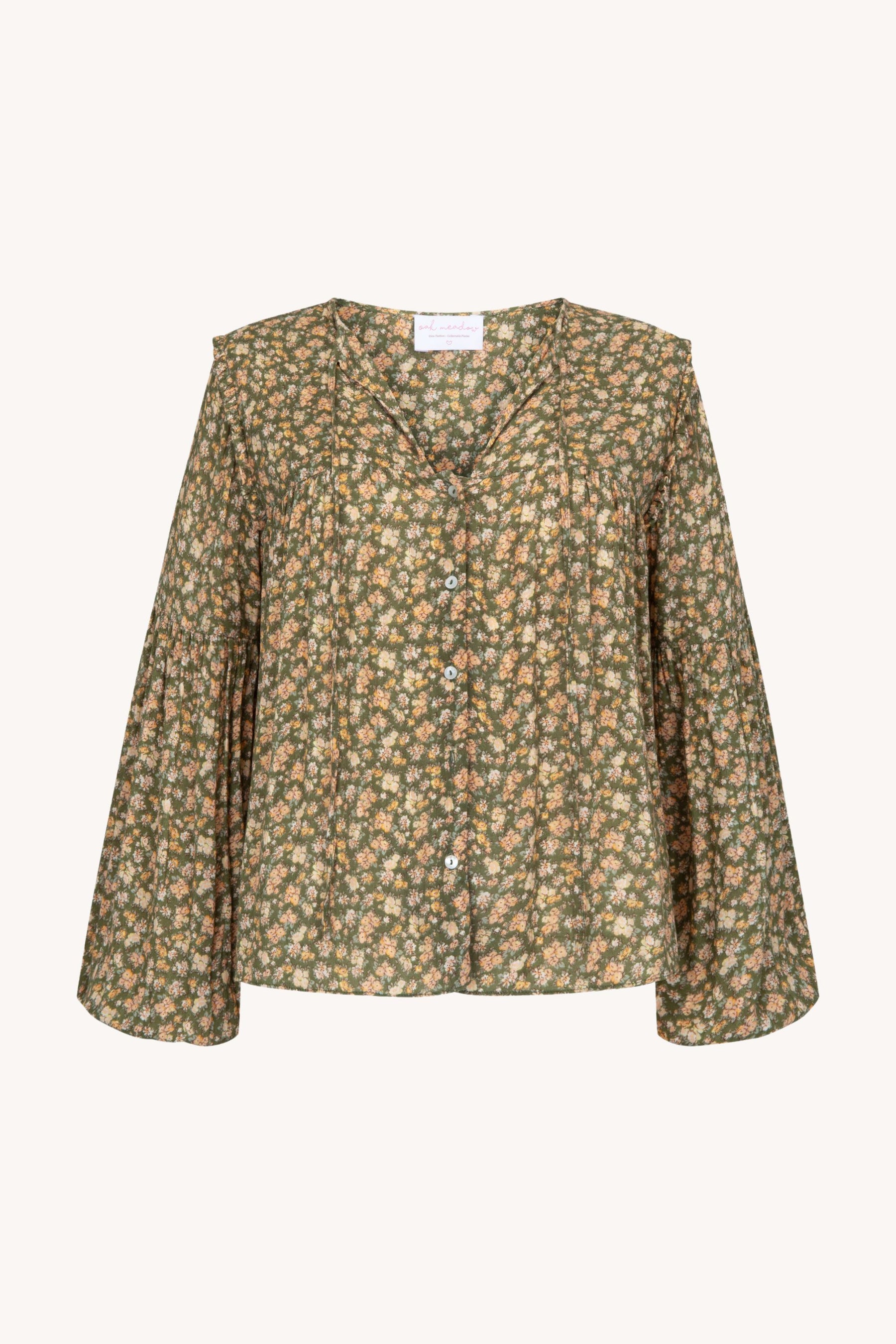 Evie Blouse in Moss Floral