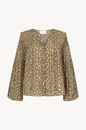 Evie Blouse in Moss Floral